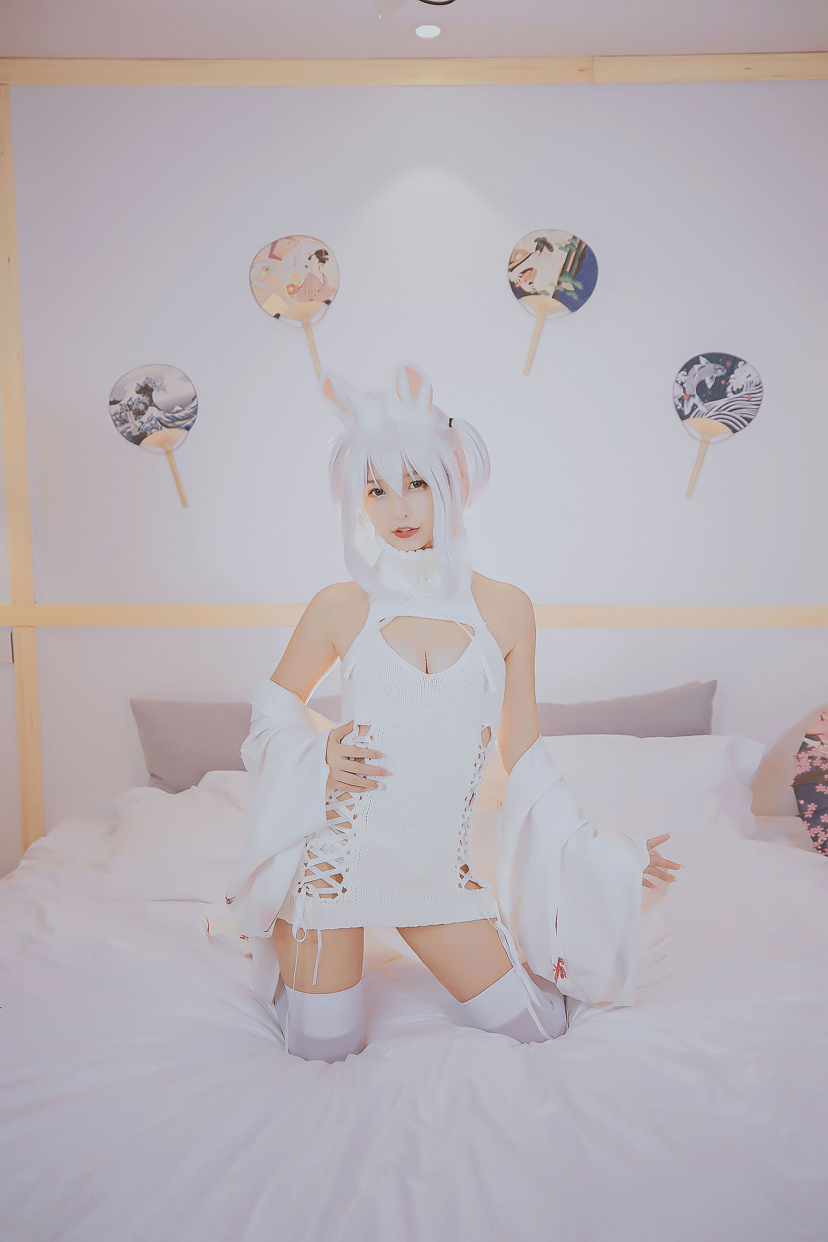 コスプレ福利] ロリ神楽板真冬の危険な耳-狼妹&兎娘