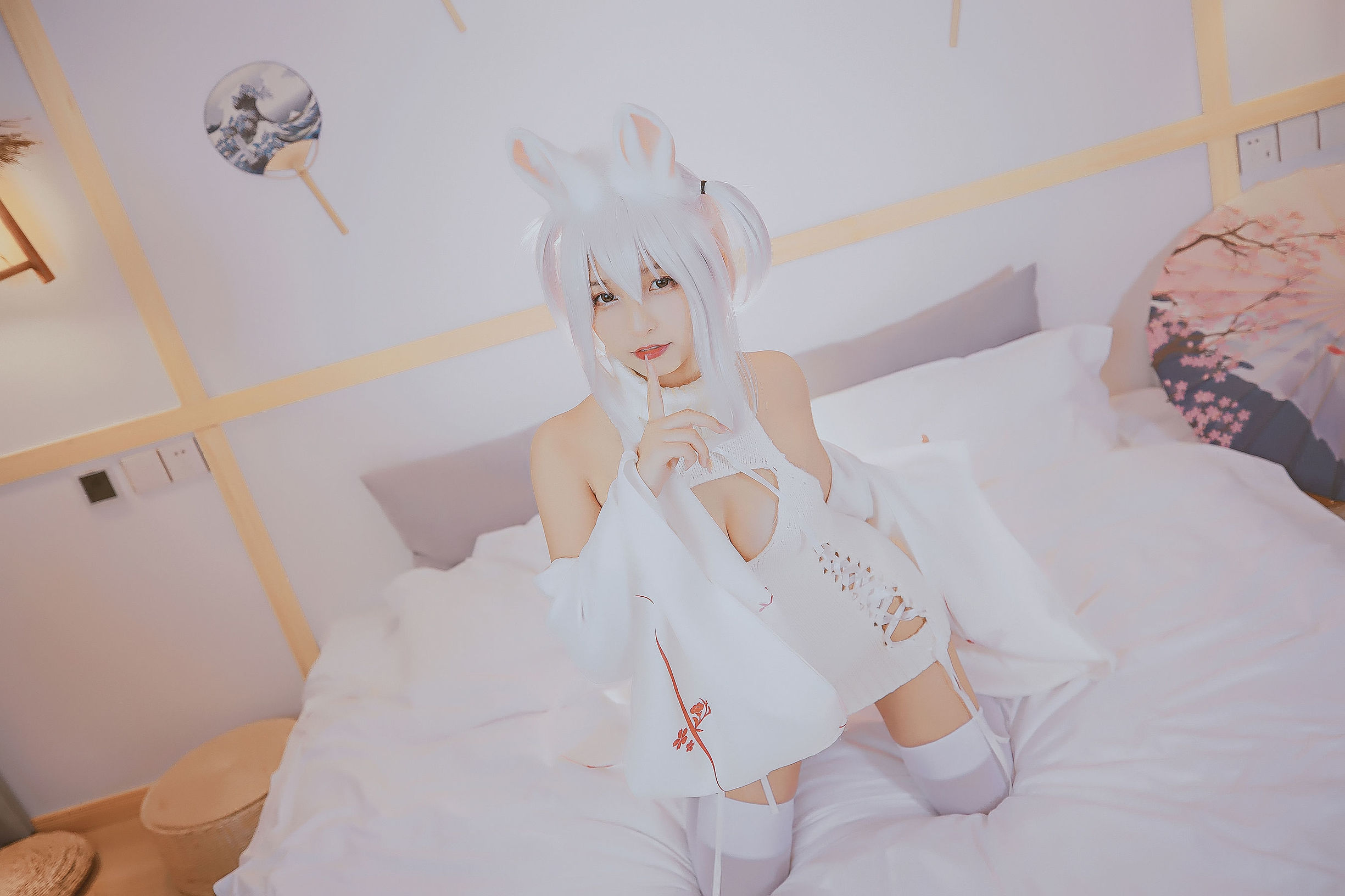 コスプレ福利] ロリ神楽板真冬の危険な耳-狼妹&兎娘