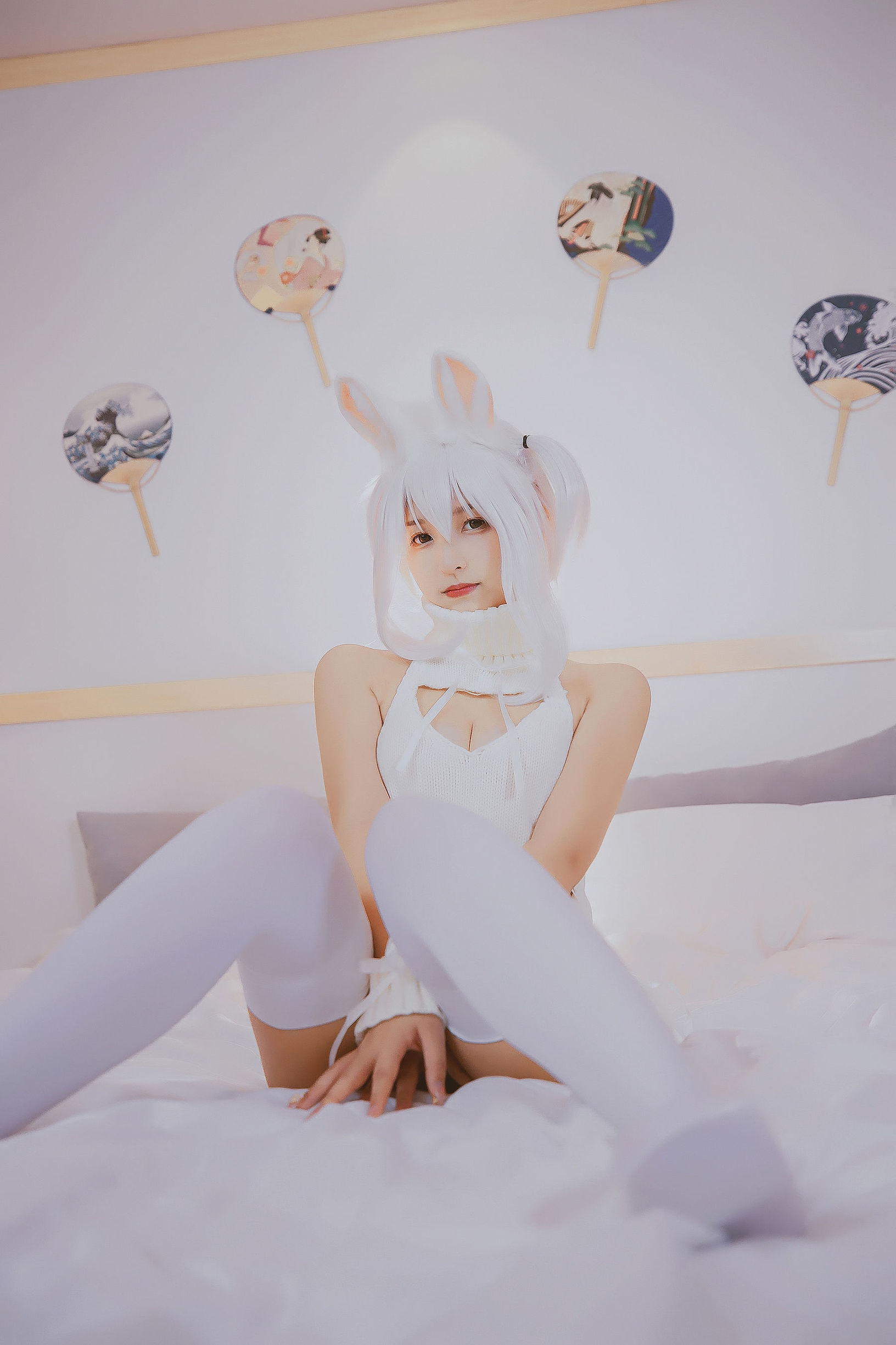 コスプレ福利] ロリ神楽板真冬の危険な耳-狼妹&兎娘