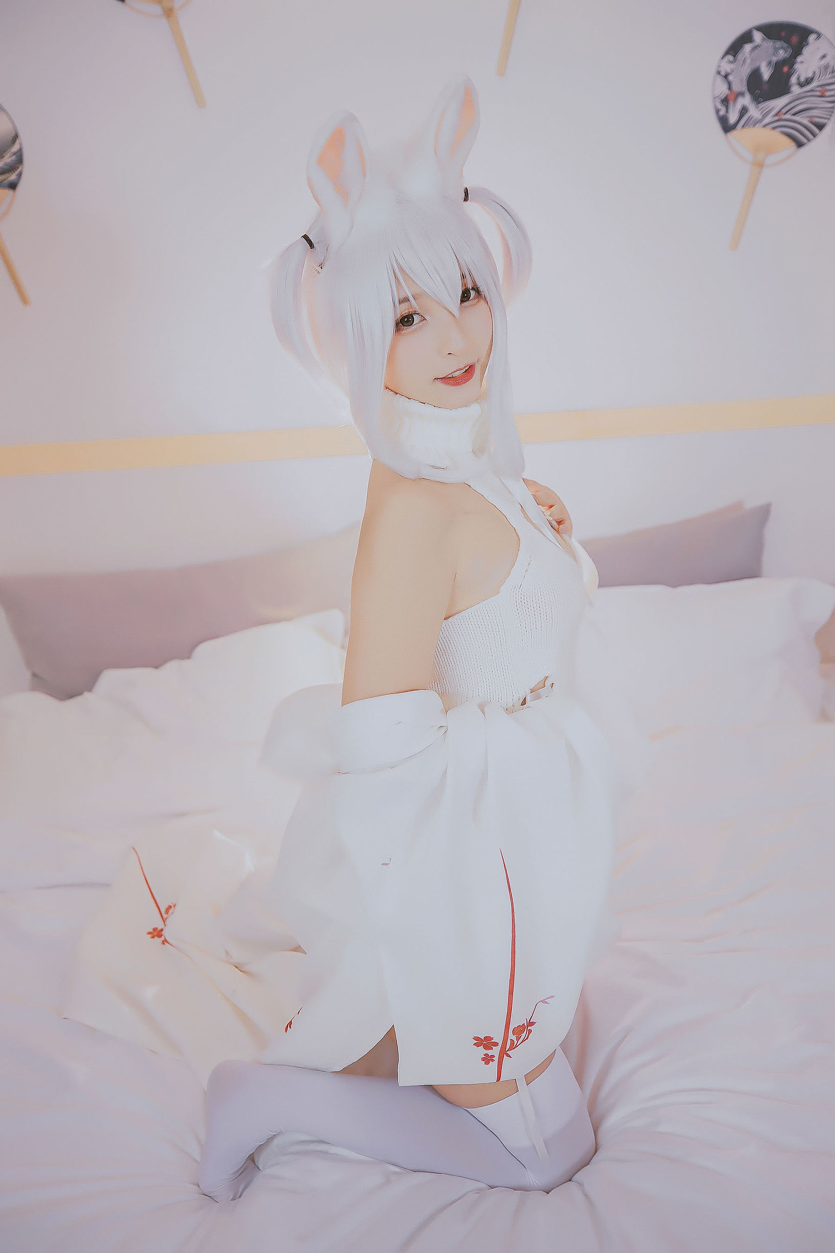 コスプレ福利] ロリ神楽板真冬の危険な耳-狼妹&兎娘
