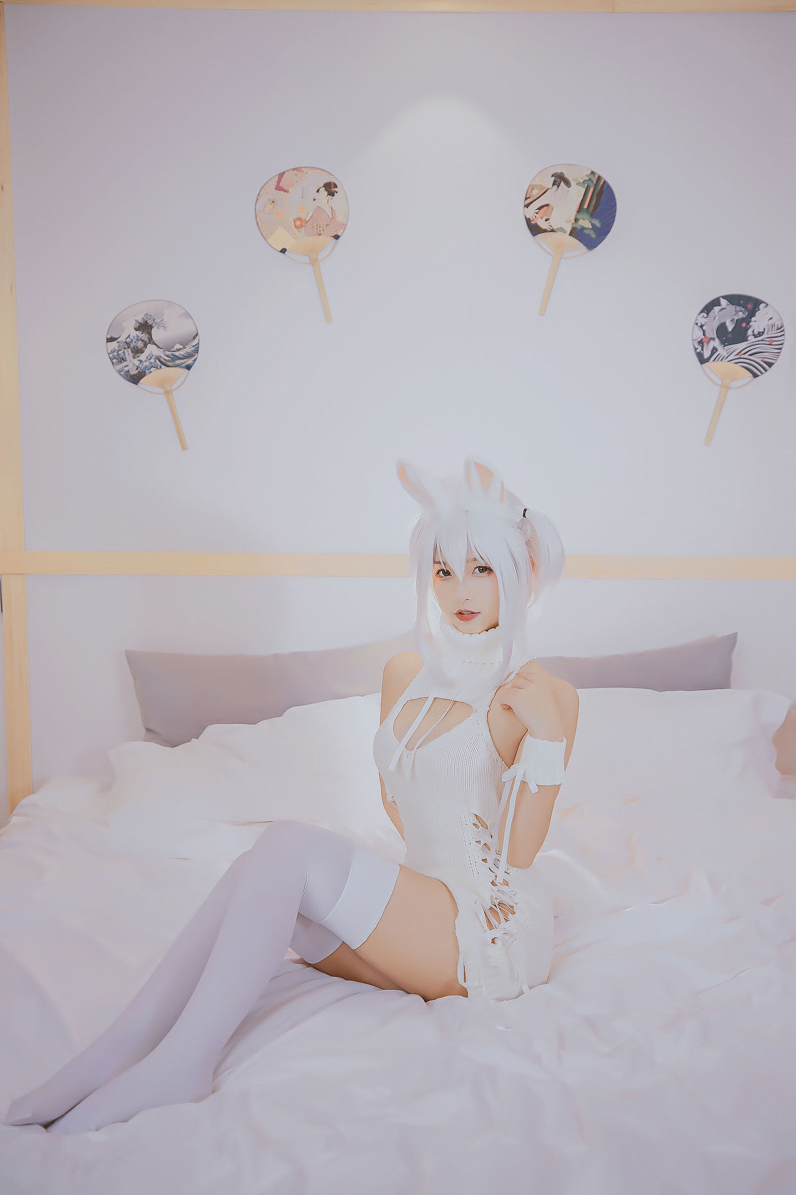 コスプレ福利] ロリ神楽板真冬の危険な耳-狼妹&兎娘