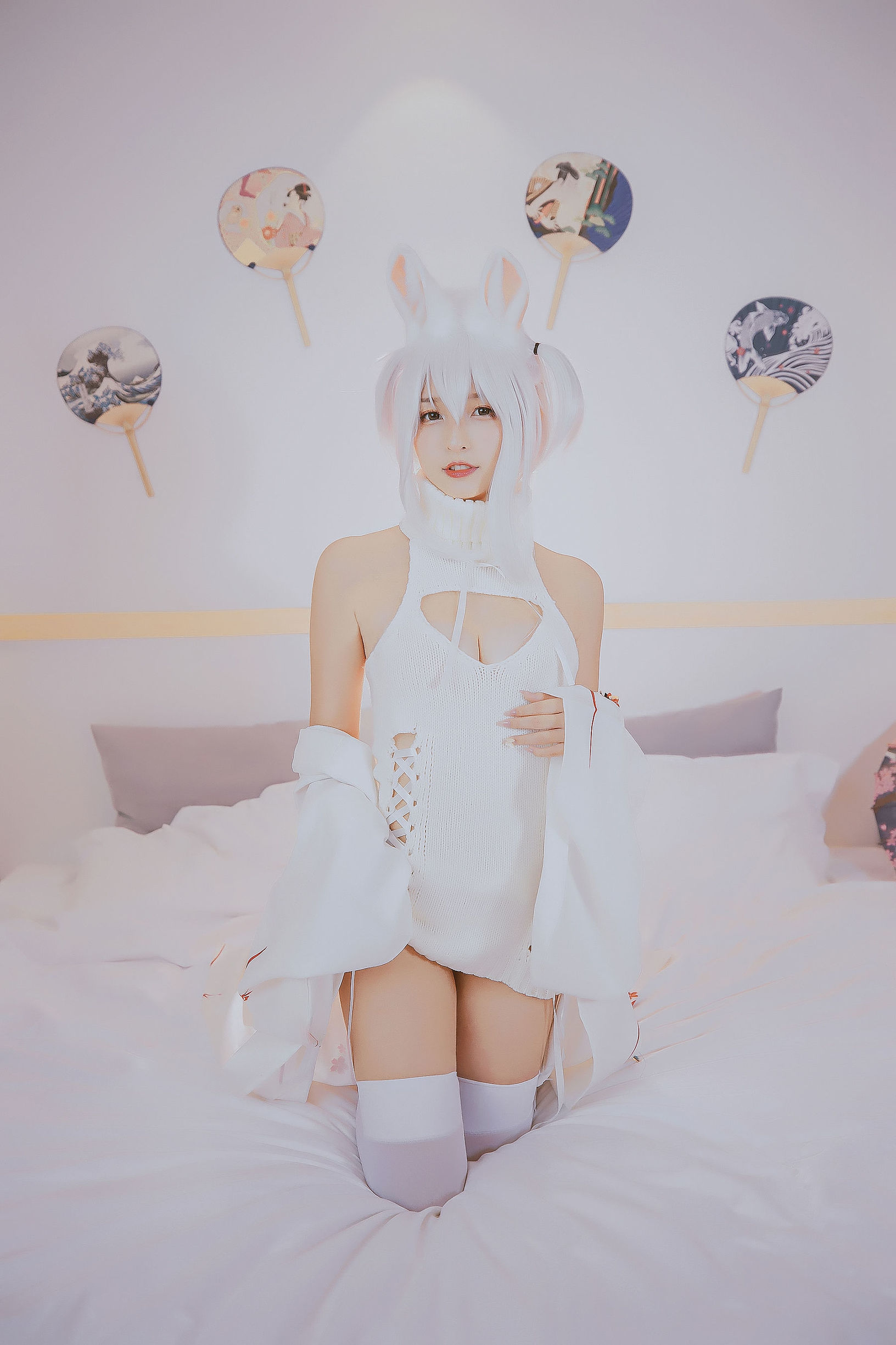 コスプレ福利] ロリ神楽板真冬の危険な耳-狼妹&兎娘