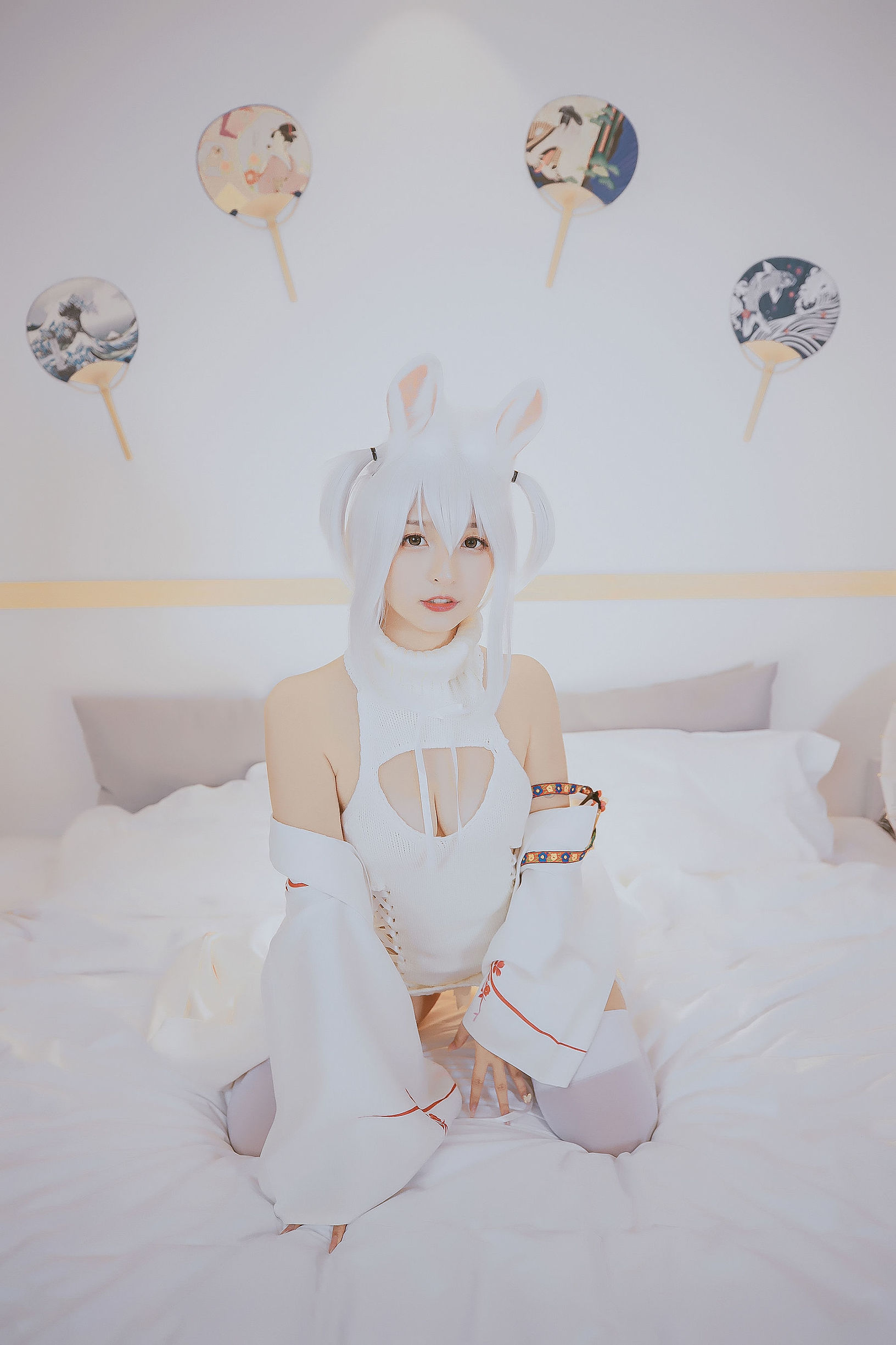 コスプレ福利] ロリ神楽板真冬の危険な耳-狼妹&兎娘