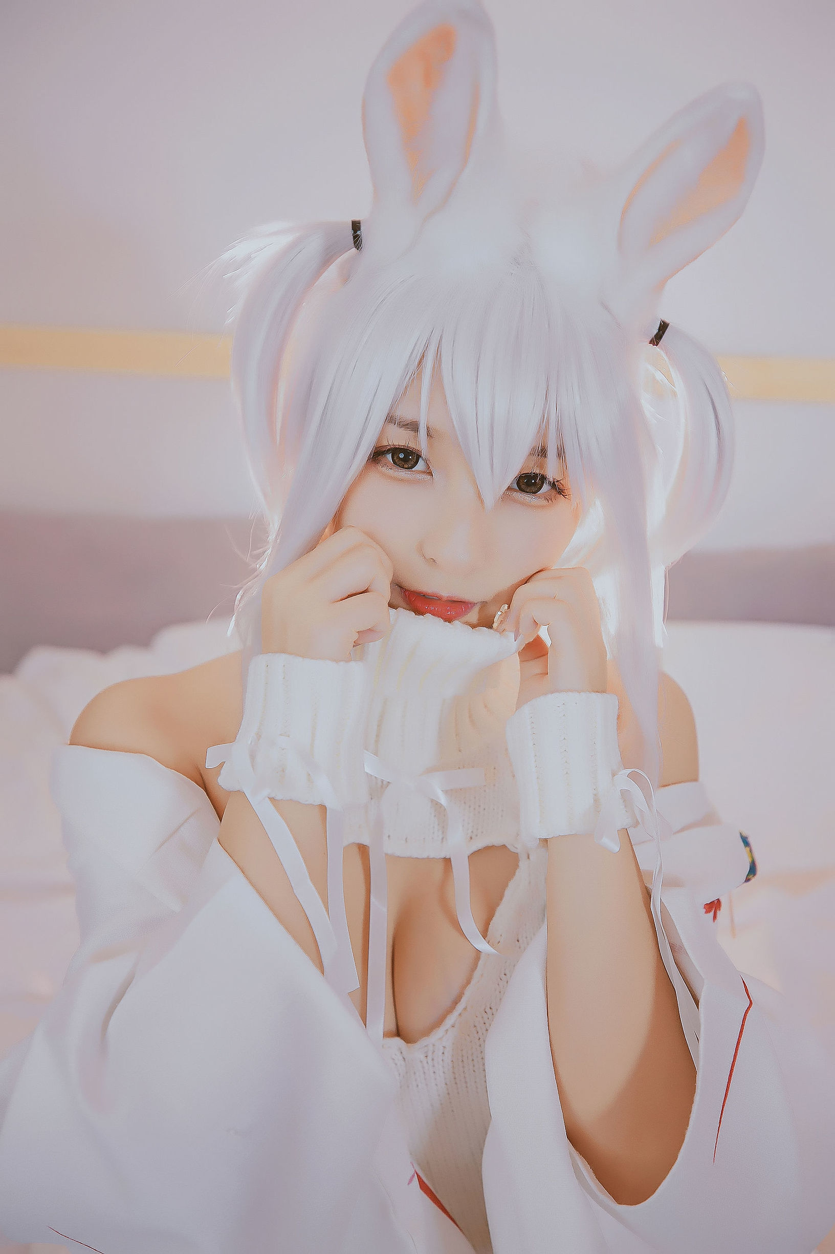コスプレ福利] ロリ神楽板真冬の危険な耳-狼妹&兎娘