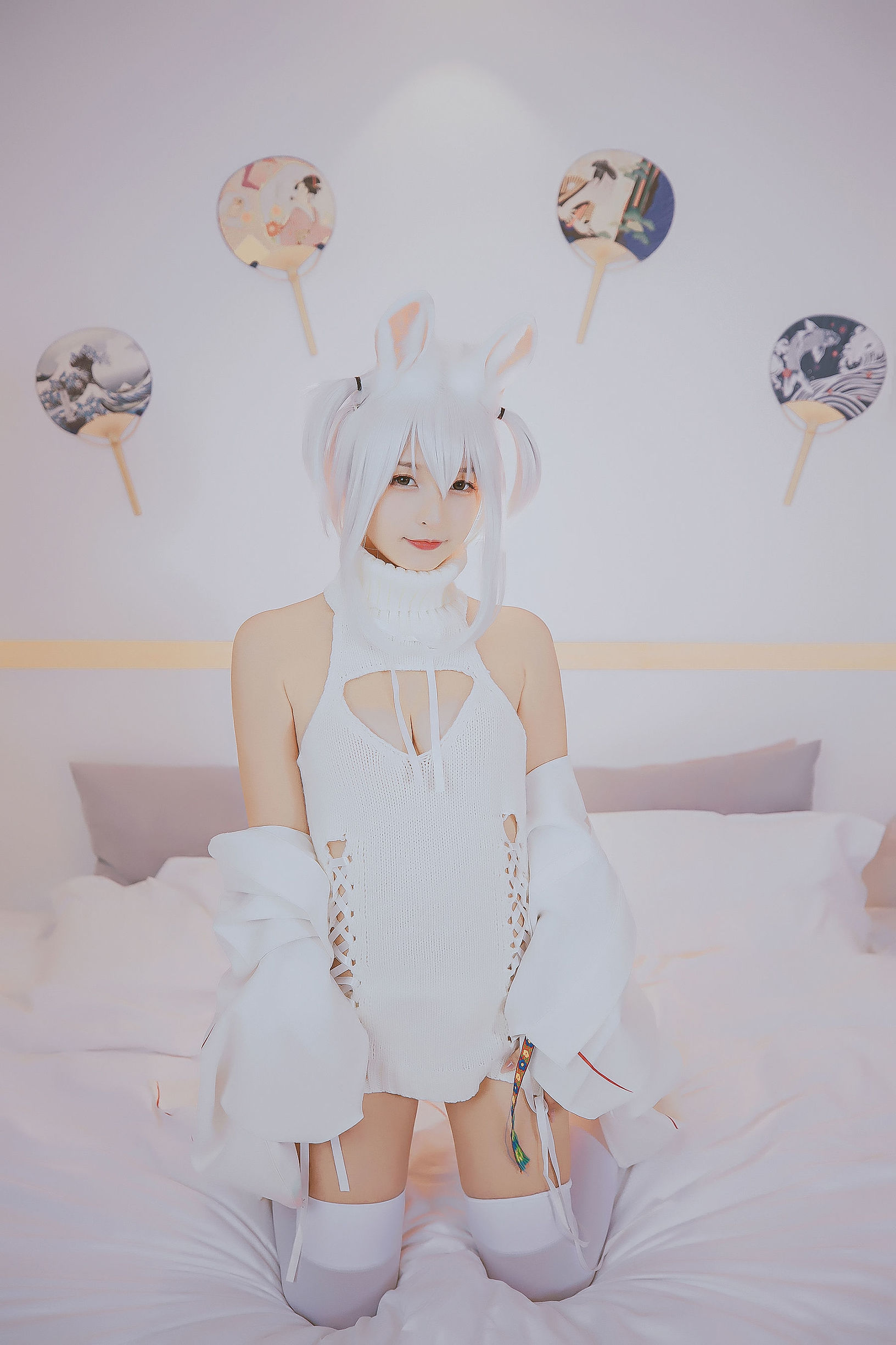 コスプレ福利] ロリ神楽板真冬の危険な耳-狼妹&兎娘