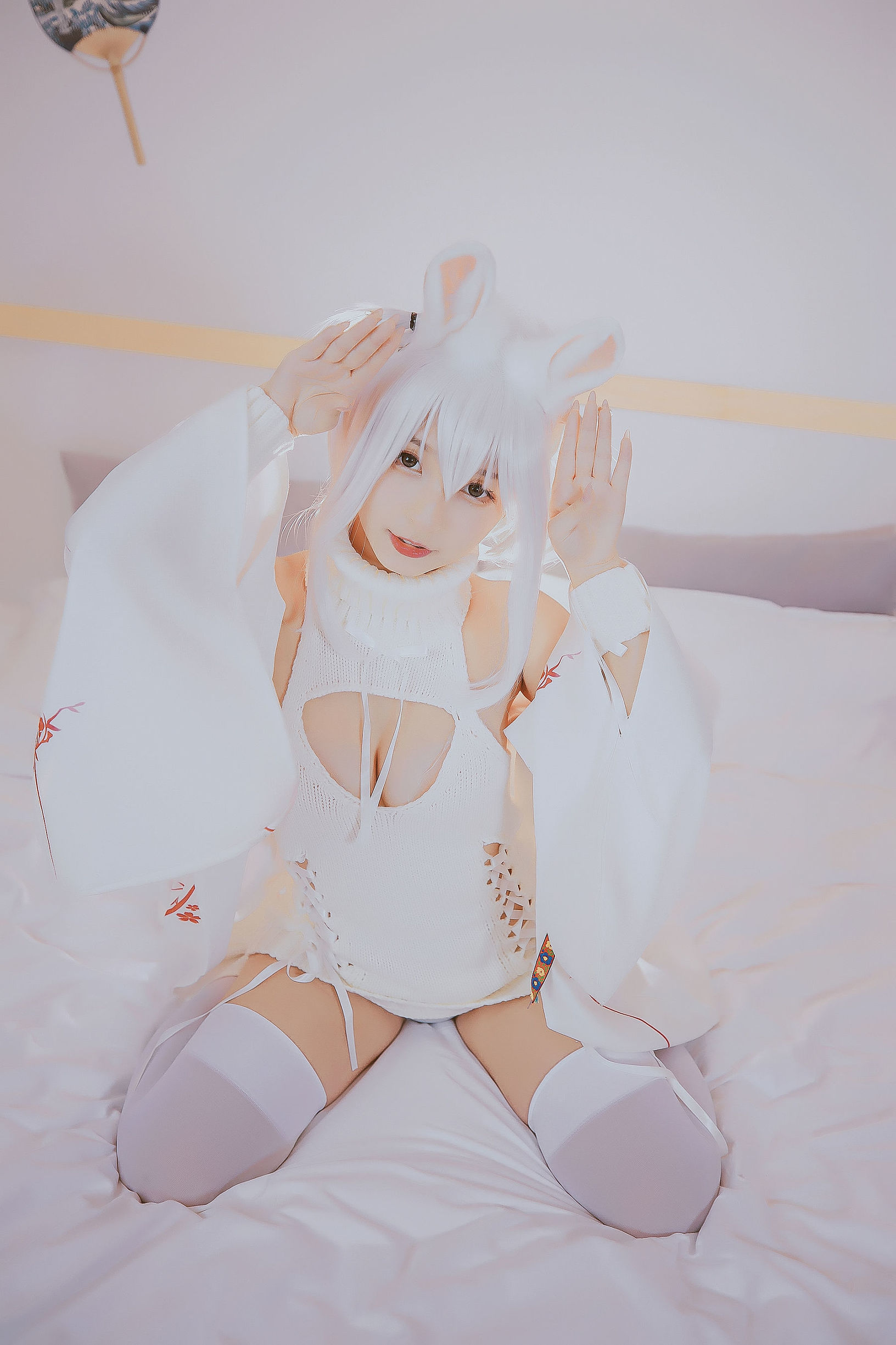 コスプレ福利] ロリ神楽板真冬の危険な耳-狼妹&兎娘