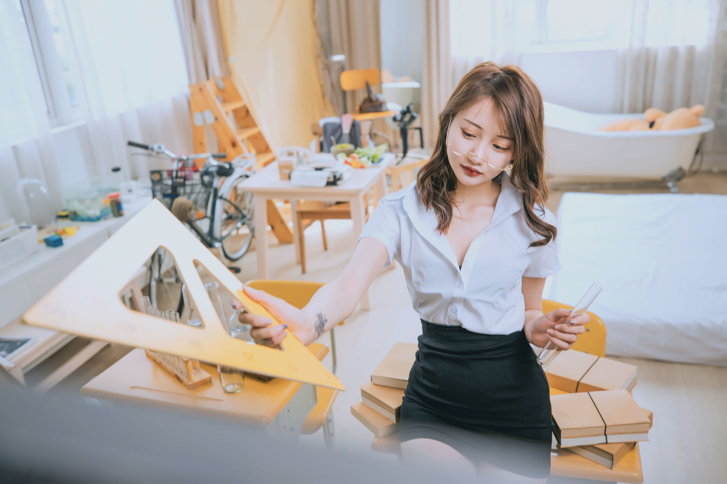 COS福利] 蘿莉神樂板真冬之數之歌-百合教室
