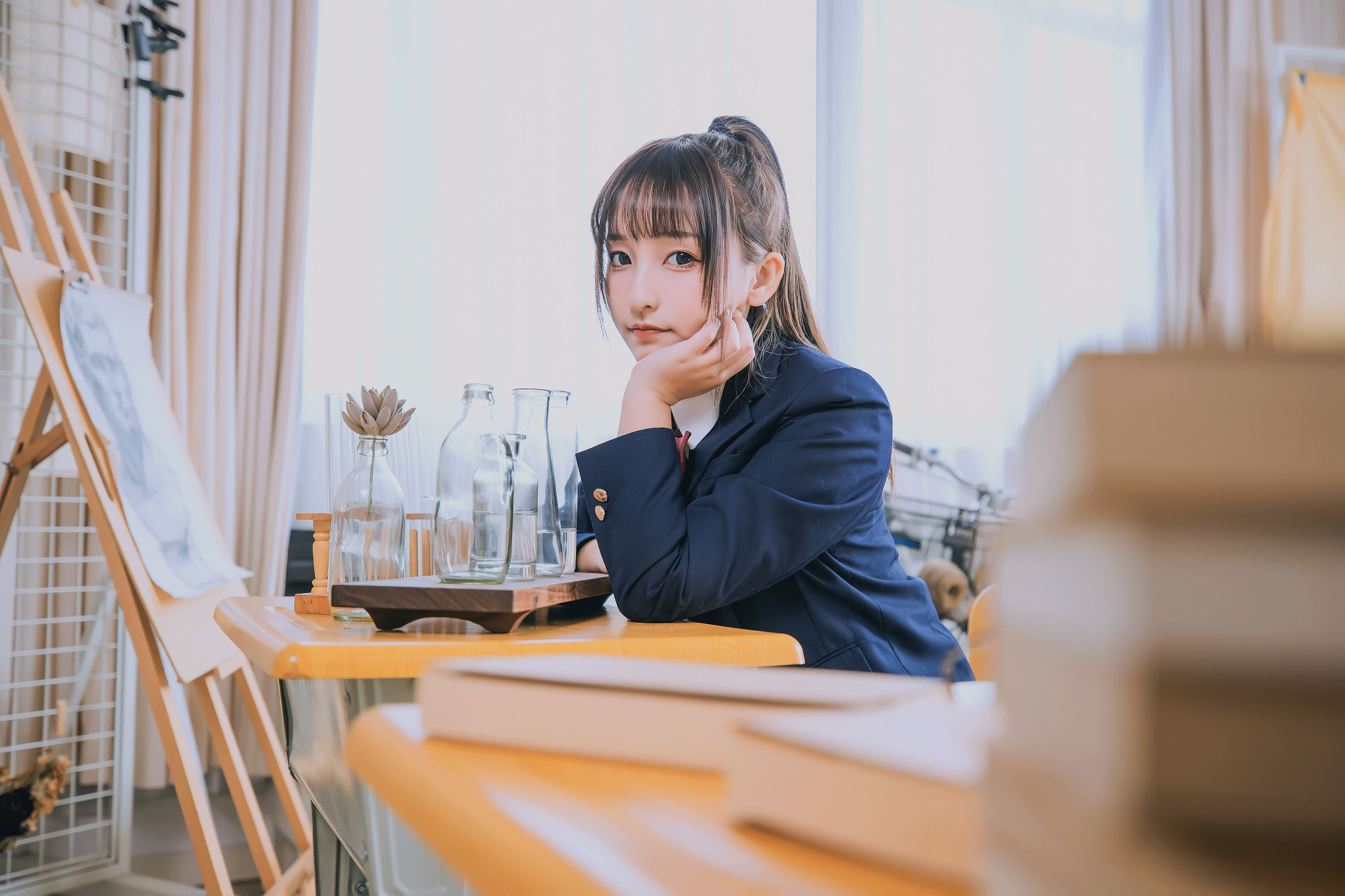 [COS福利] 萝莉神楽板真冬之数之歌-百合教室