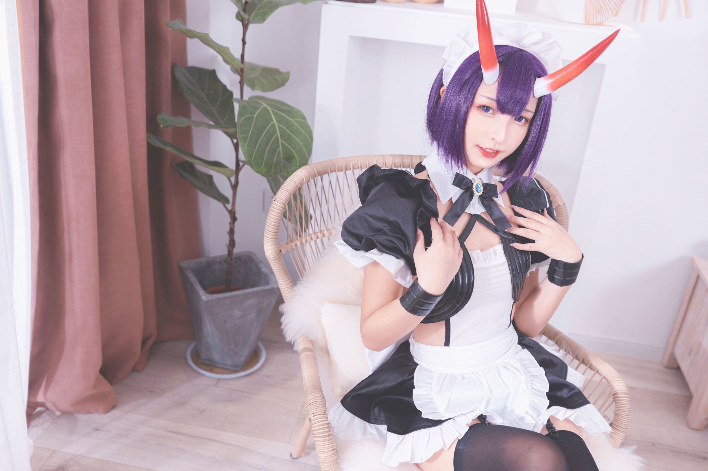 コスプレ福利] ロリ神楽板真冬の果実の酒気-酒呑コス
