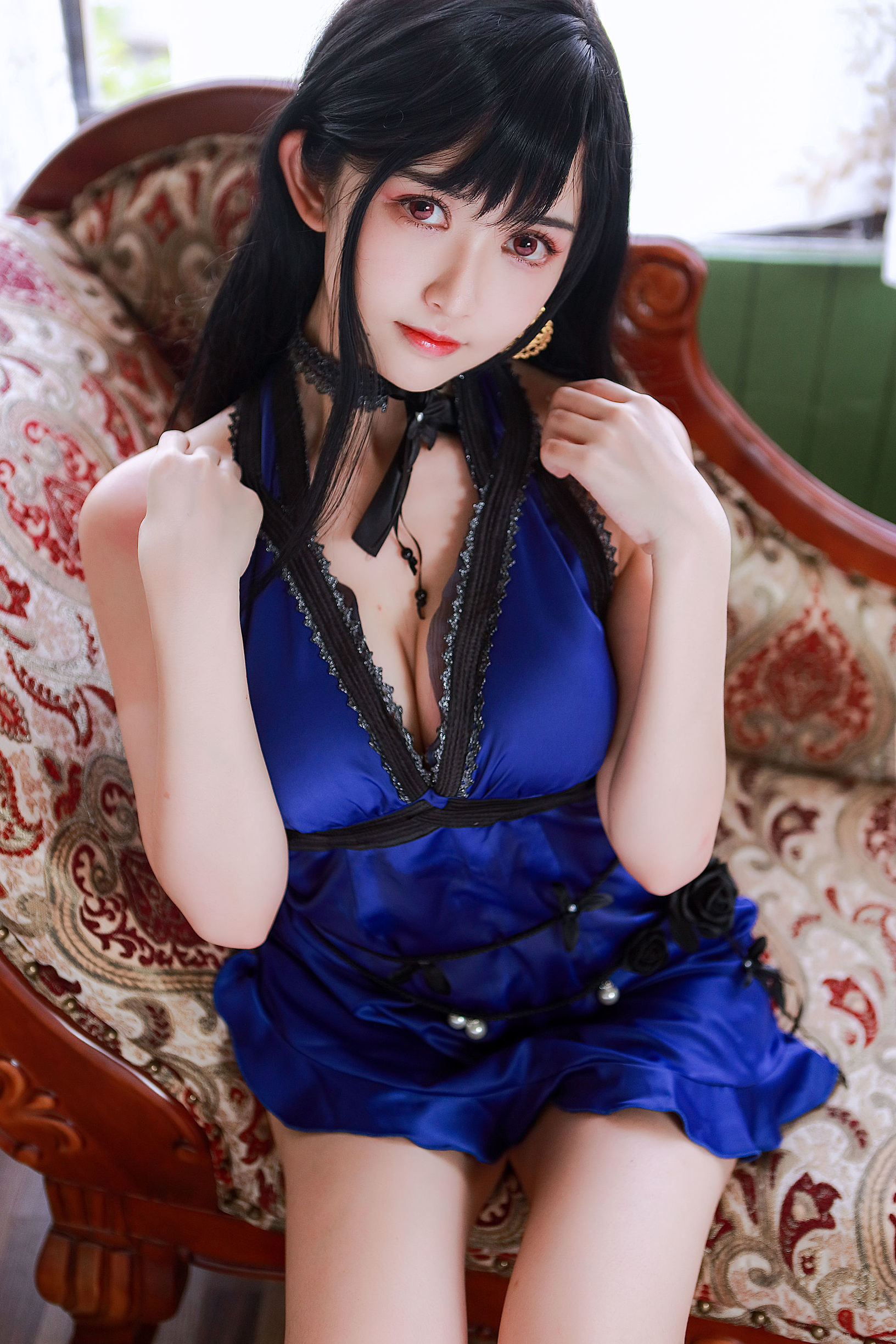 COS福利] 超人気コスプレイヤー ウナギフェイエル - ティファ礼服