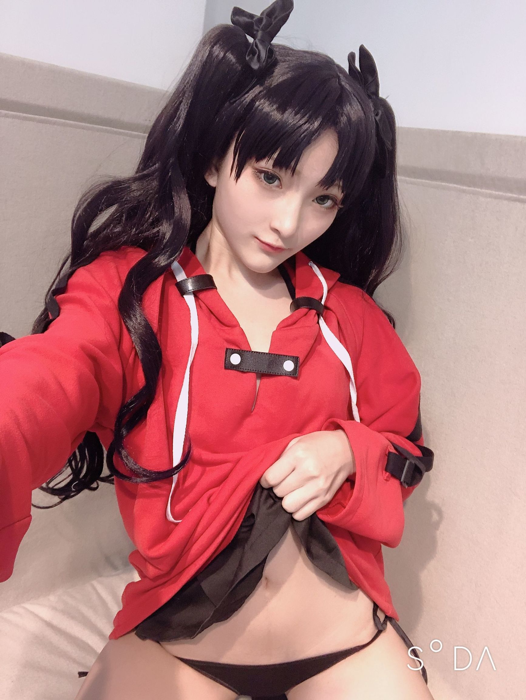 Xiaoding 单车少女 黑胶 情趣网衫 화보 세트