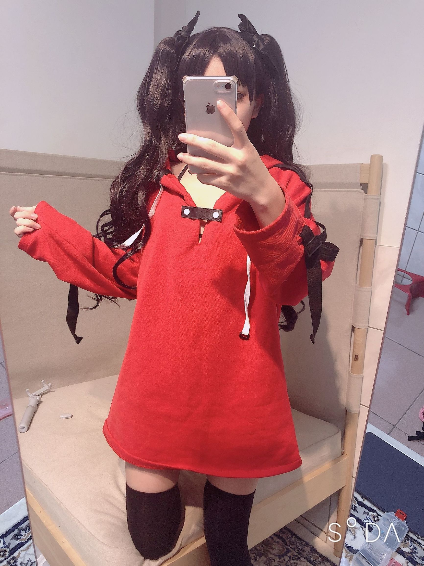 Xiaoding 单车少女 黑胶 情趣网衫 화보 세트