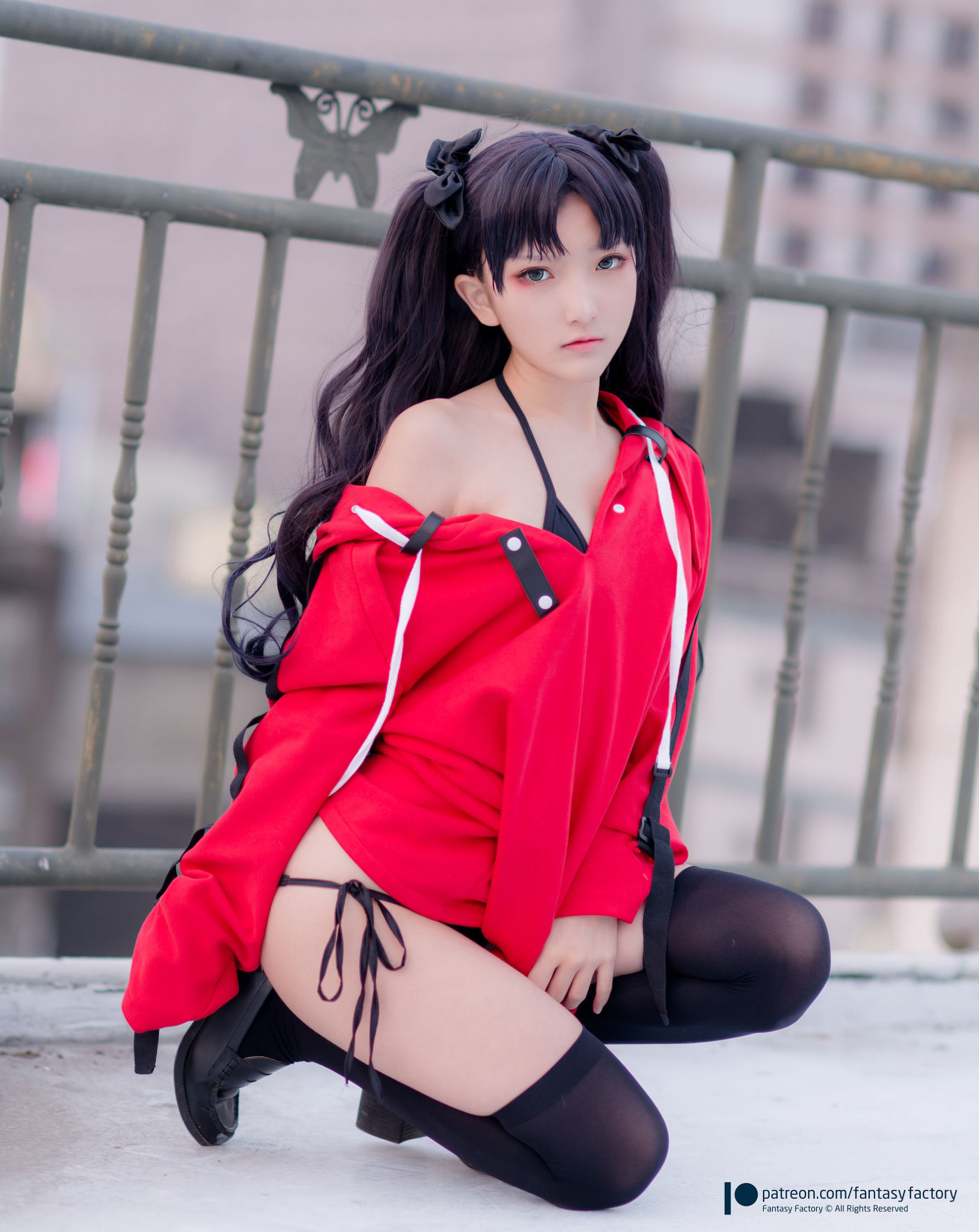 小丁 单车少女 黑胶 情趣网衫 写真セット
