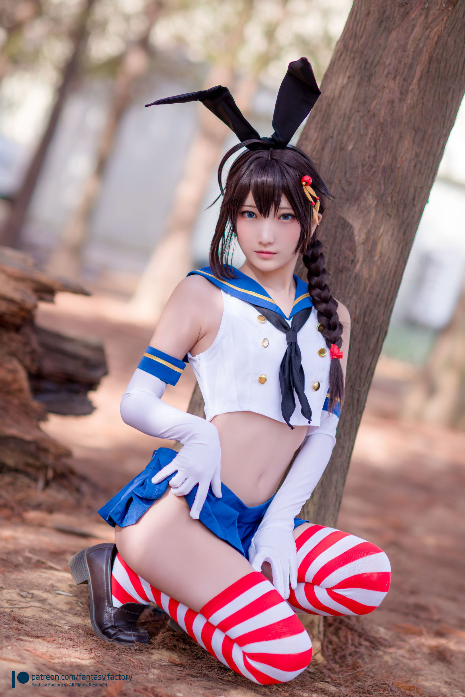 Xiaoding JK制服 水手小兔 外拍 화보 세트