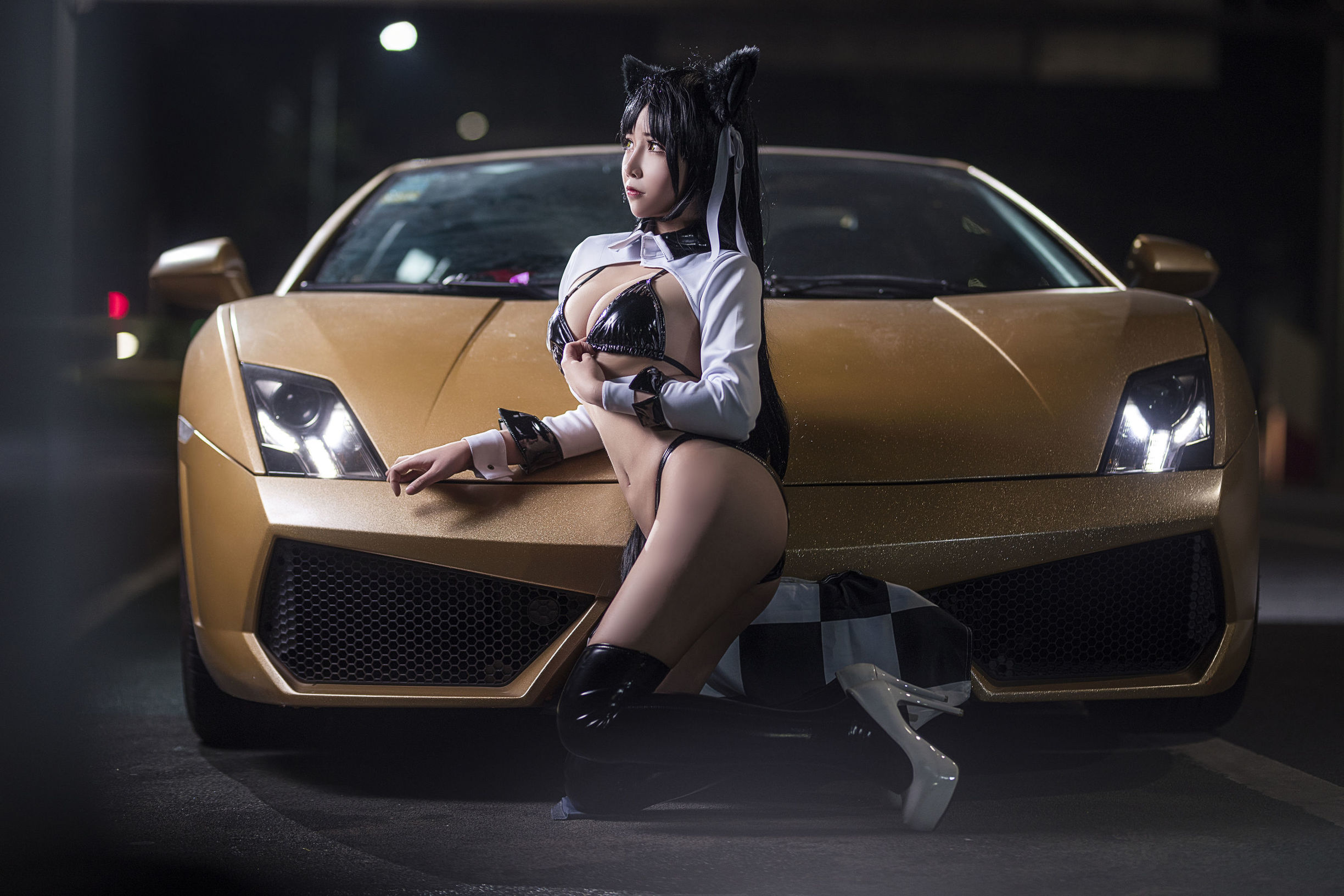二次元妹子抱走莫子aa 賽車女郎