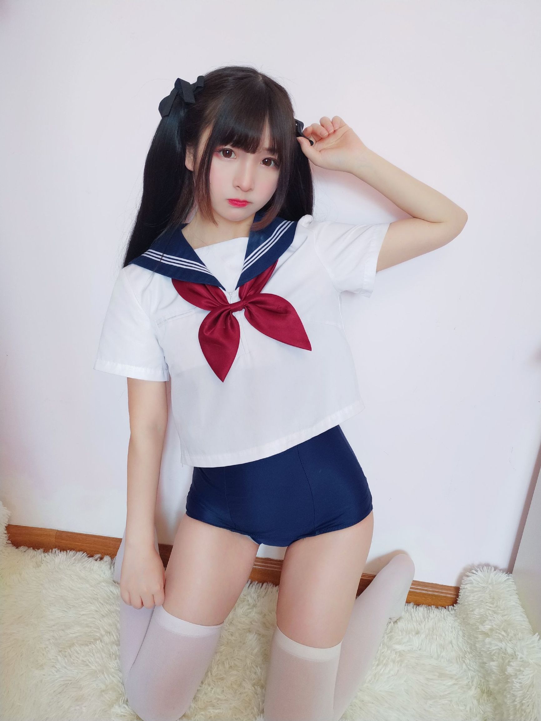 이차원 미녀 후루카와 카구라 세일러복 학교 수영복