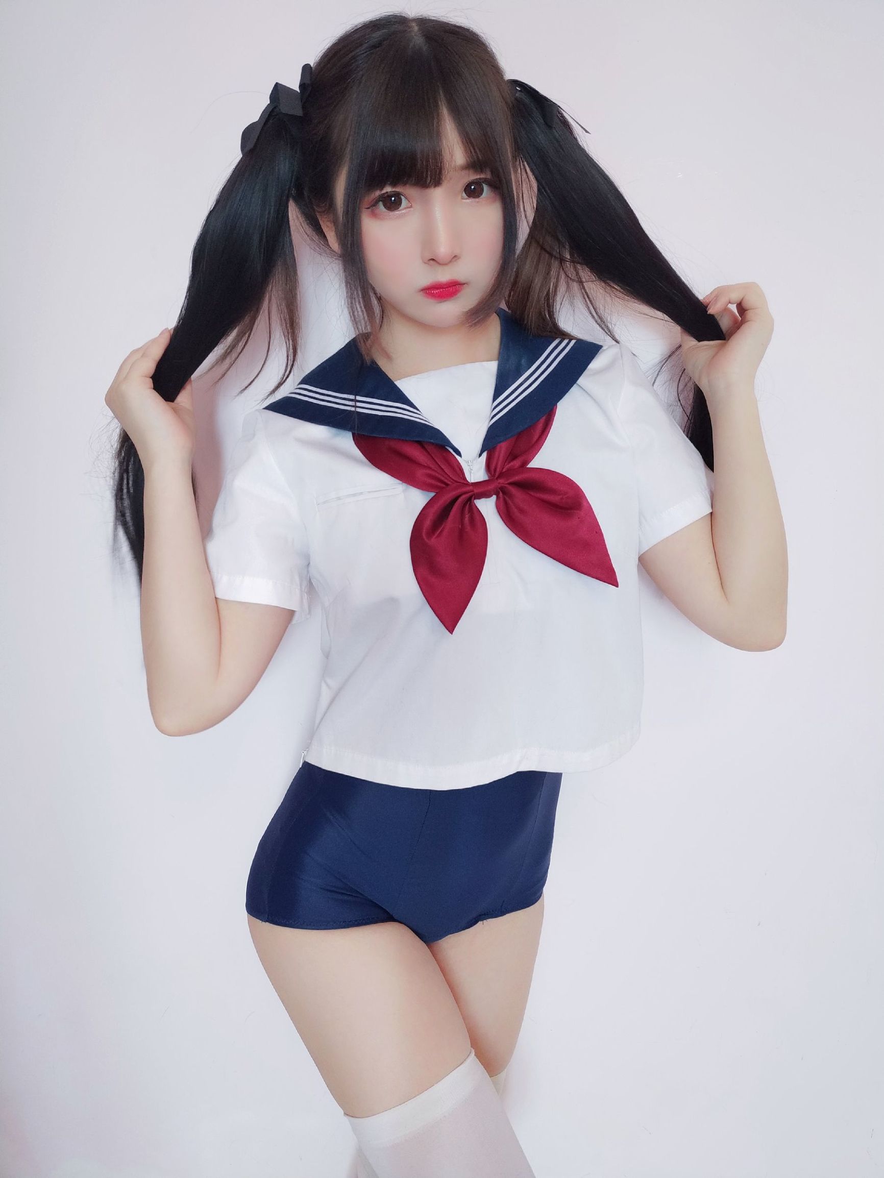 이차원 미녀 후루카와 카구라 세일러복 학교 수영복