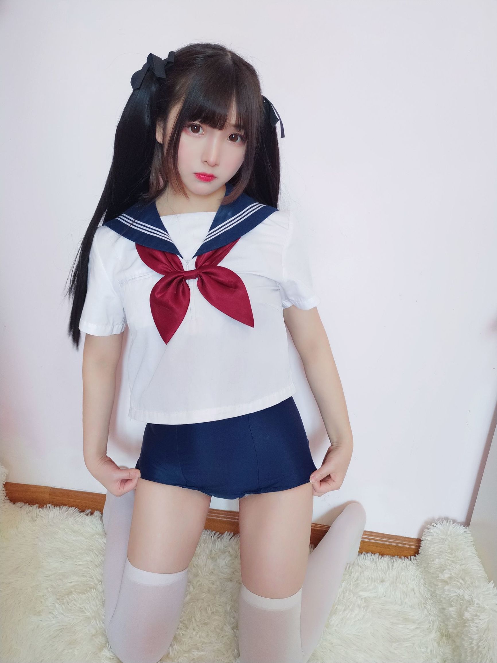 이차원 미녀 후루카와 카구라 세일러복 학교 수영복