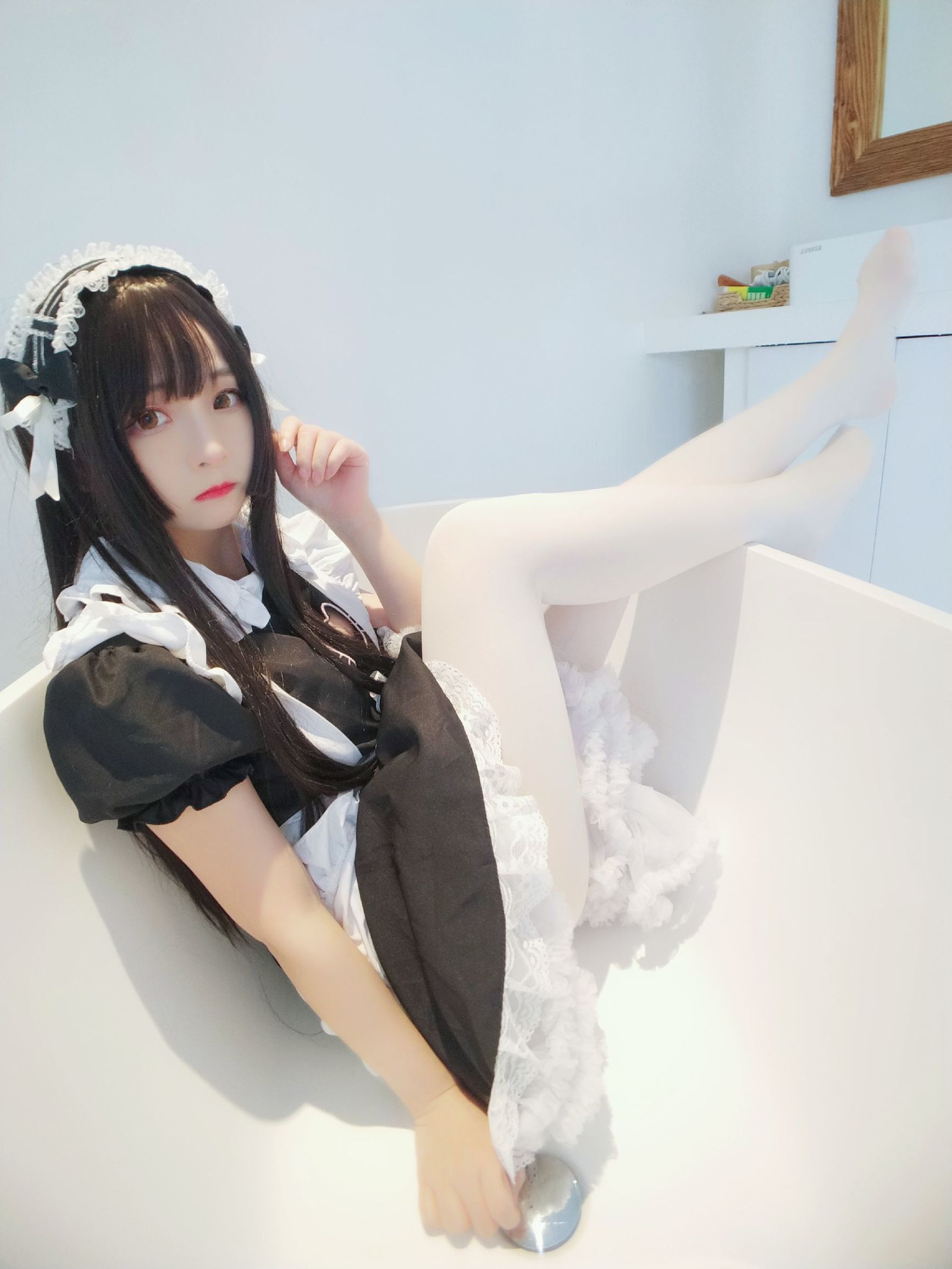 二次元美女古川カグラ 黒白メイド