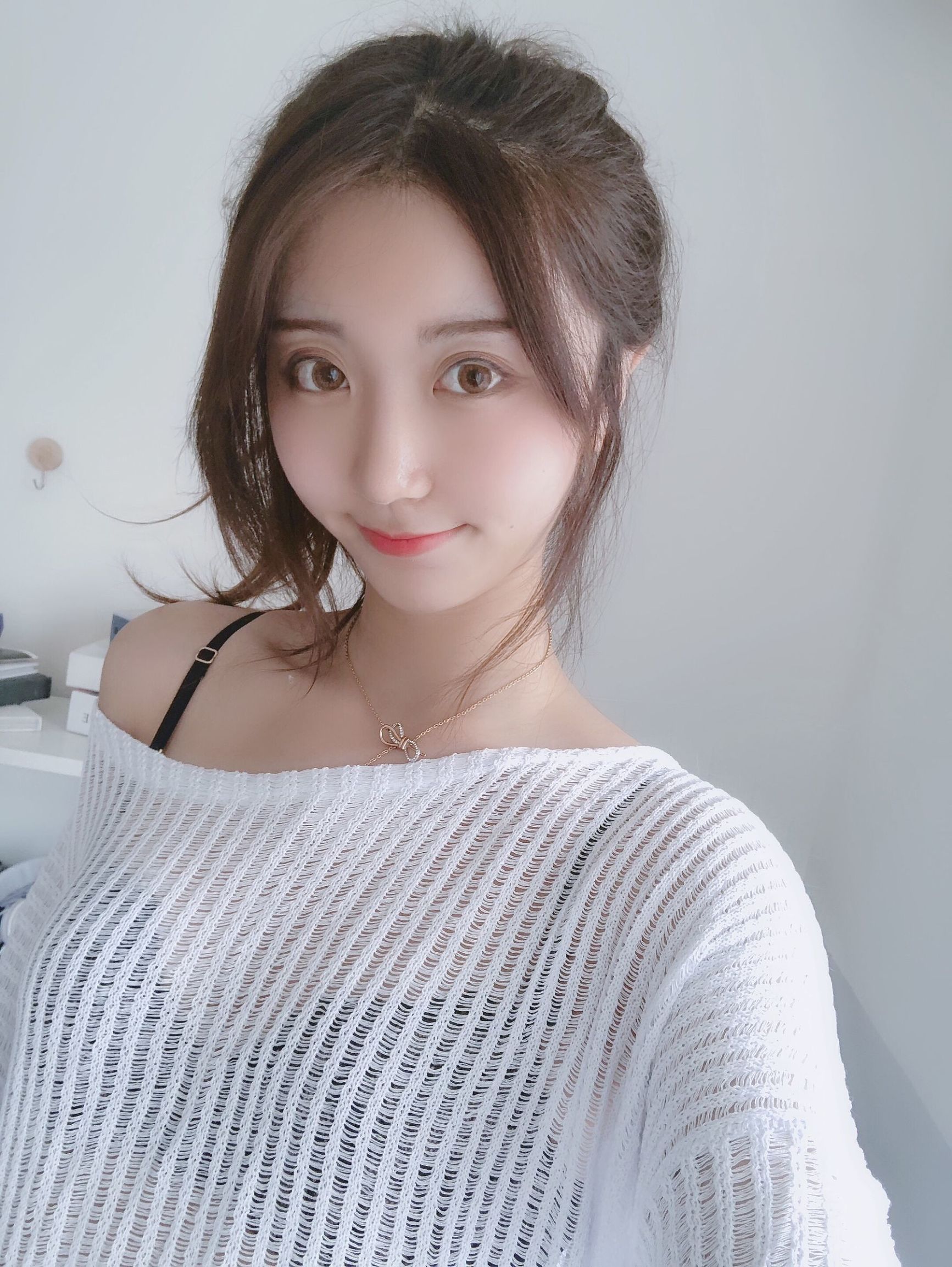 Popular Cosplayer Kurokawa White Holey Sweater