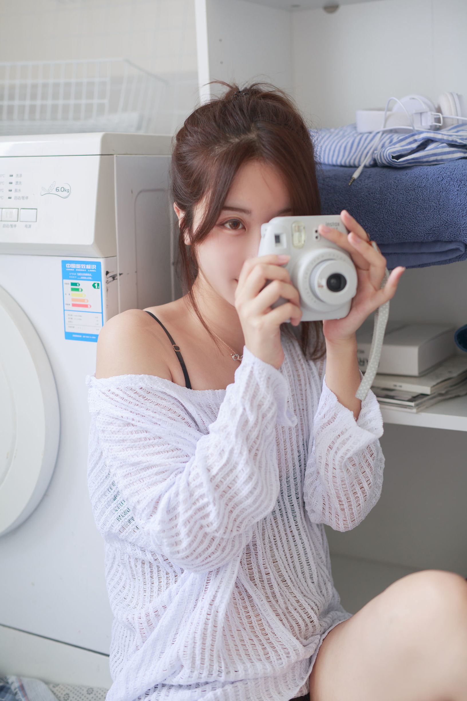 Popular Cosplayer Kurokawa White Holey Sweater