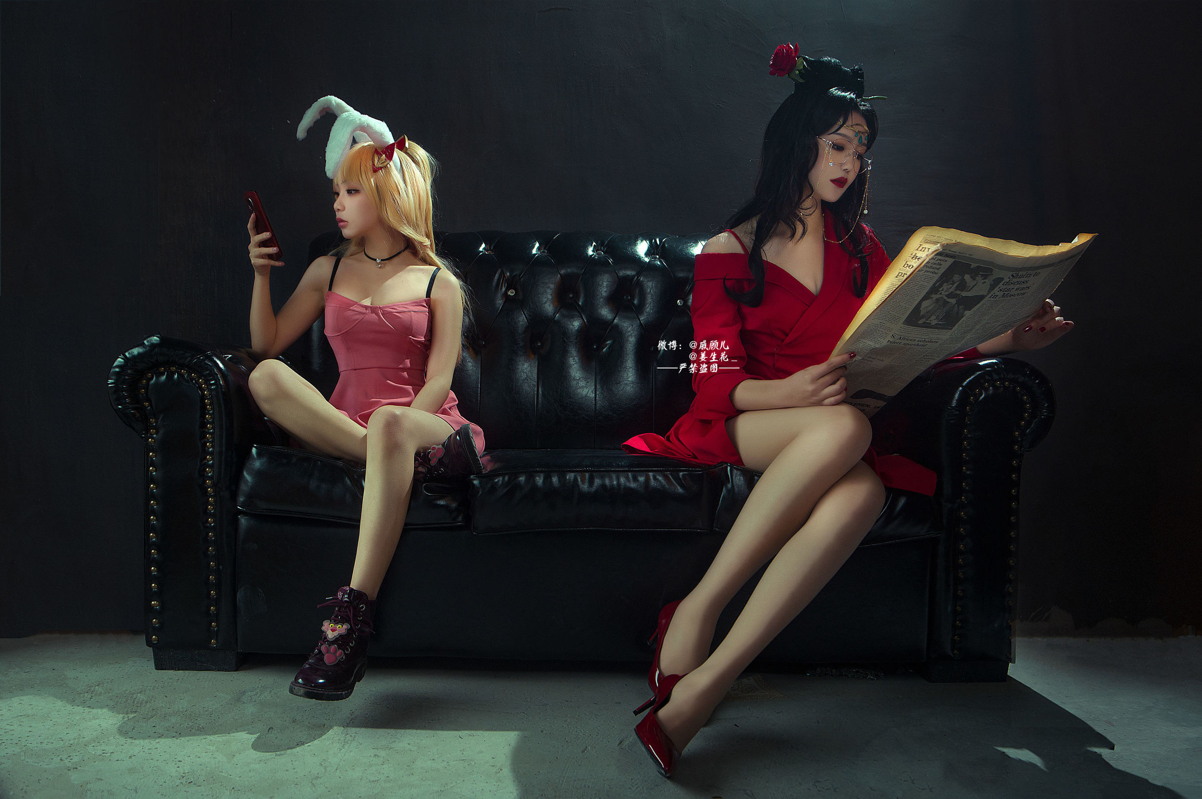 Popular cosplayer Qi Gu'er MIKI from Honor of Kings as Diao Chan and Gongsun Li.