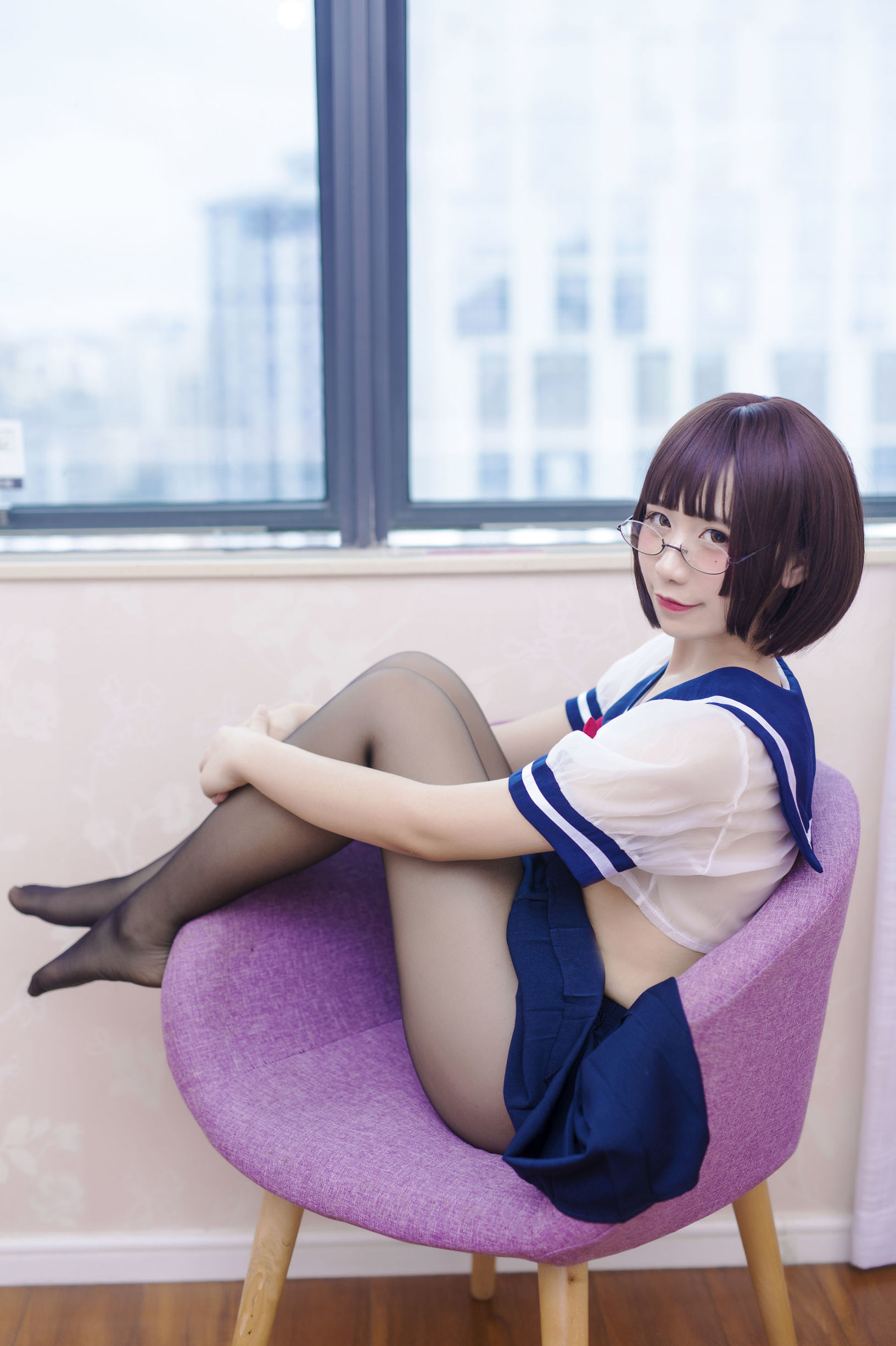 Anime blogger Jiu Qu Jean JK transparent uniform