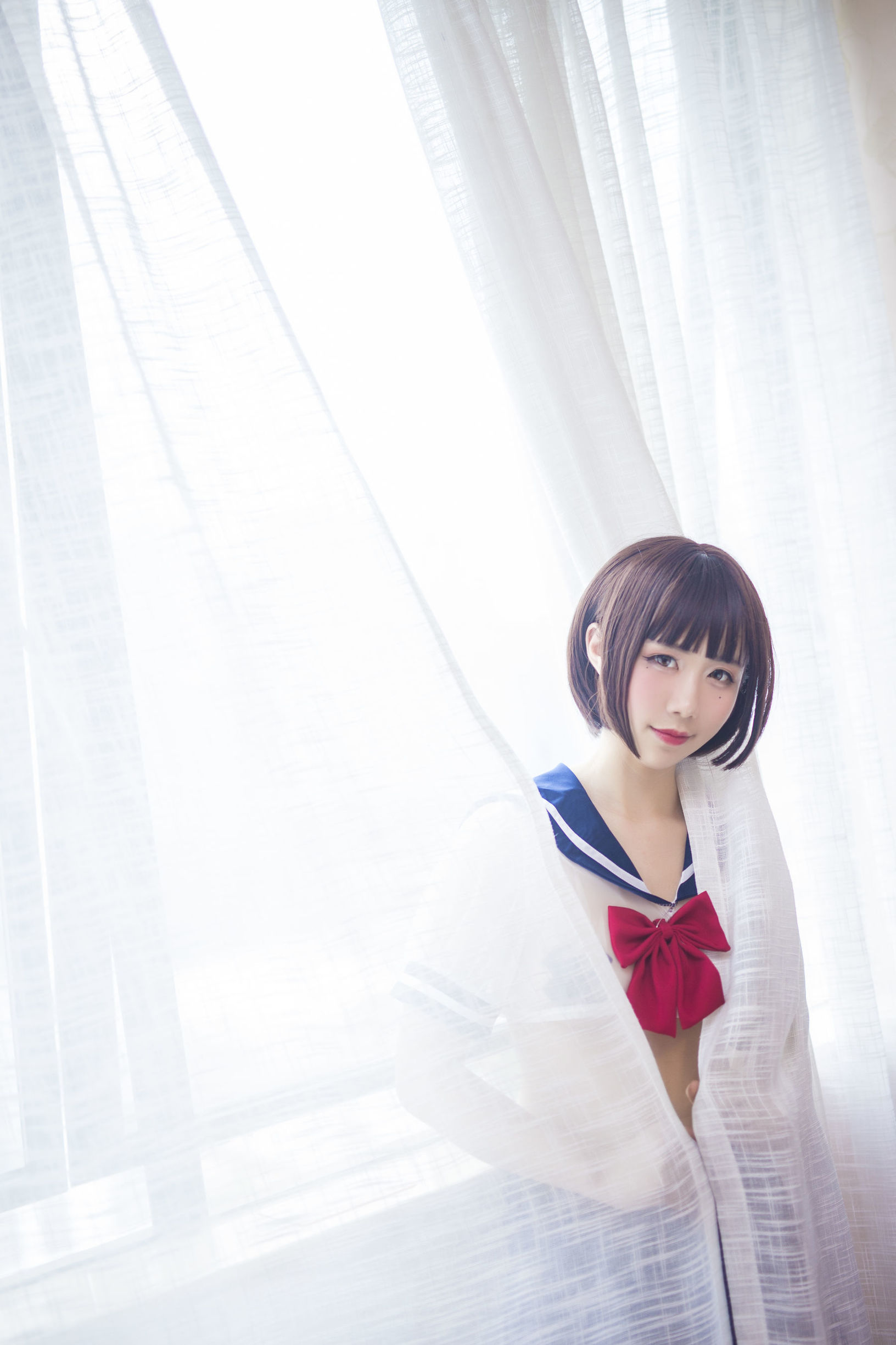 動漫博主九曲吉恩JK透明制服