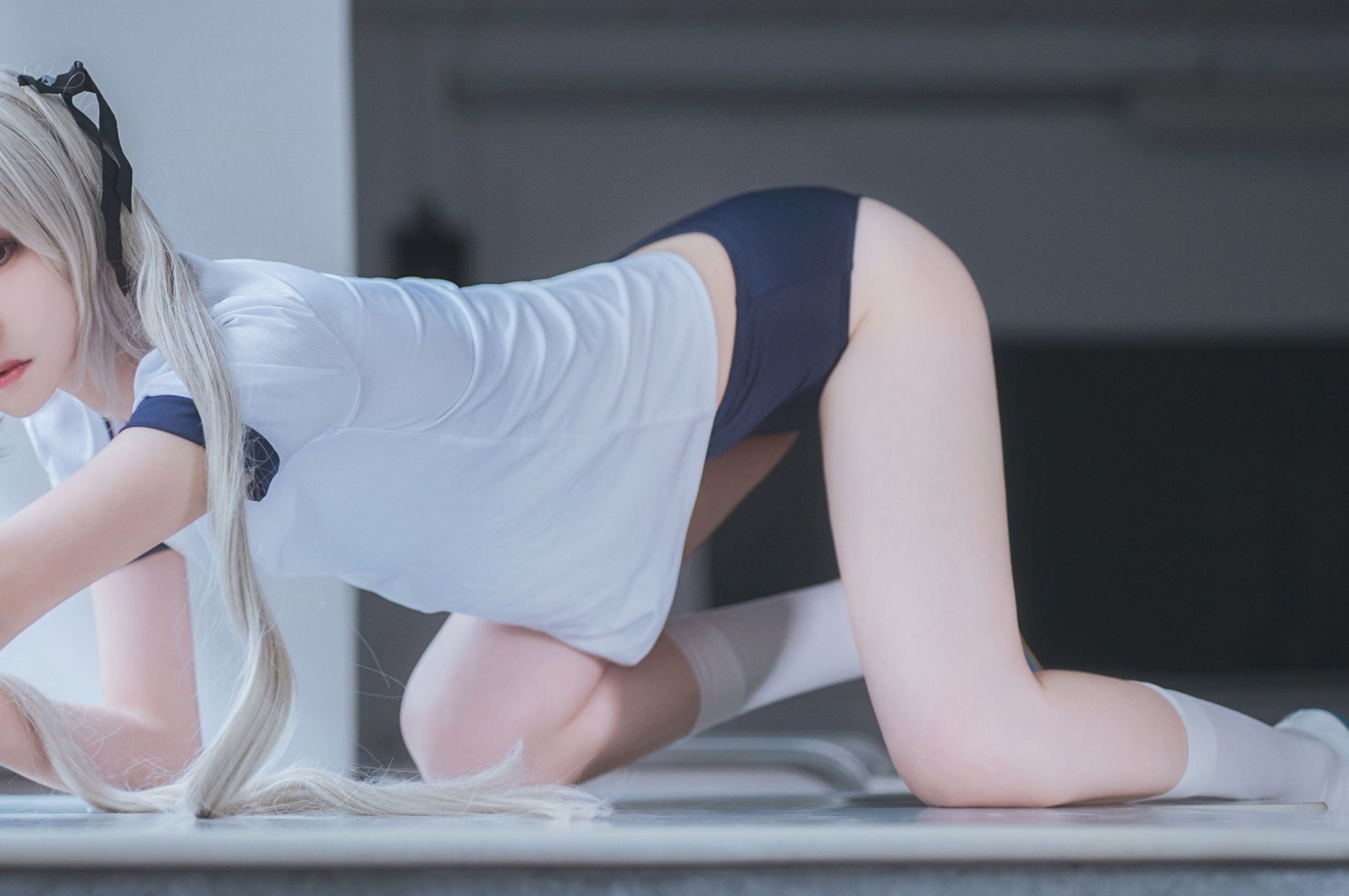 Blogger anime Nam Đào Momoko, Kasugano Sora trang phục thể dục.