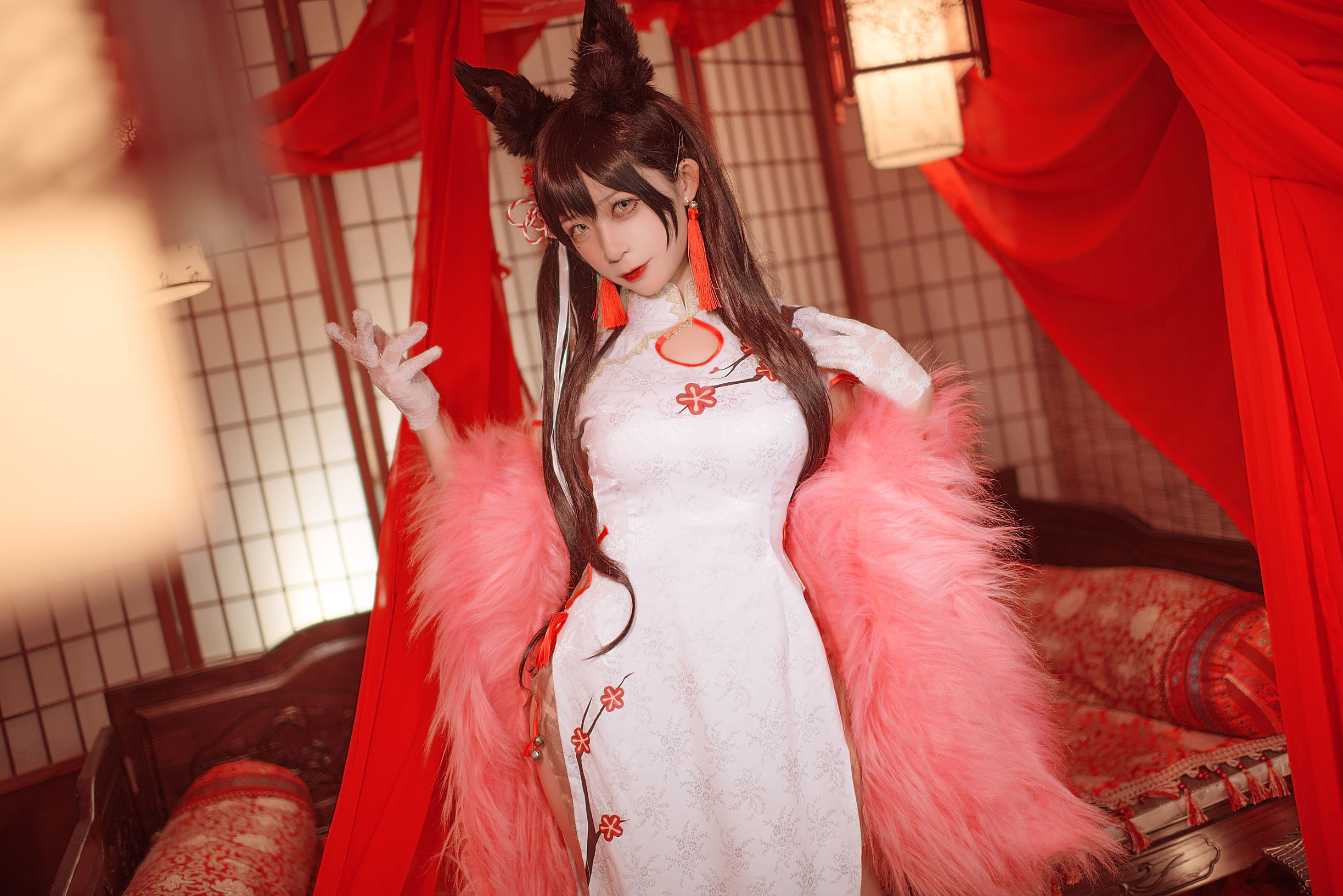 Blogger hoạt hình Anh Lạc Giang w Ái Đang Xuân Mới Áo qipao