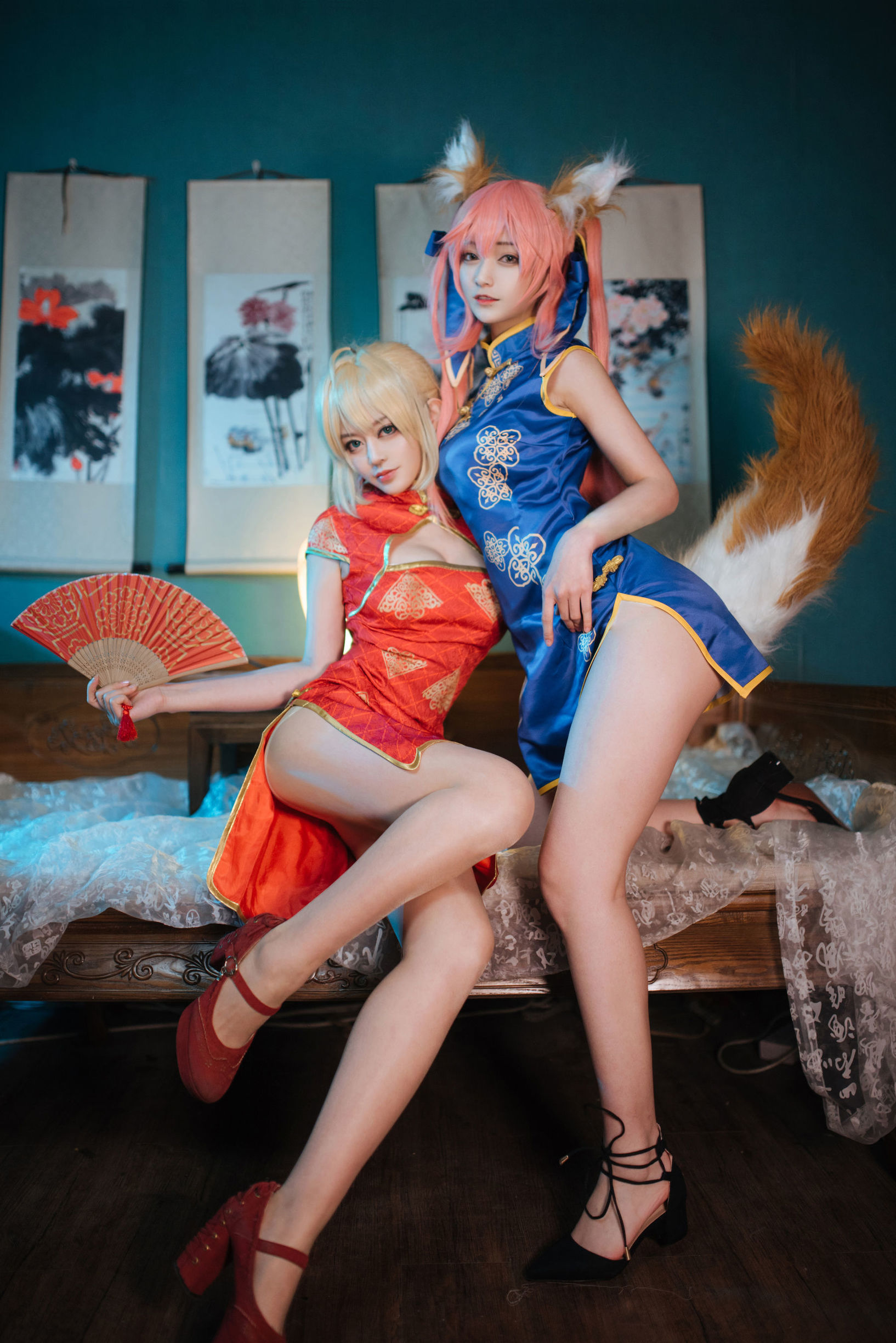 アニメブロガー 鉄板焼き 鬼舞 w 玉藻前 旗袍