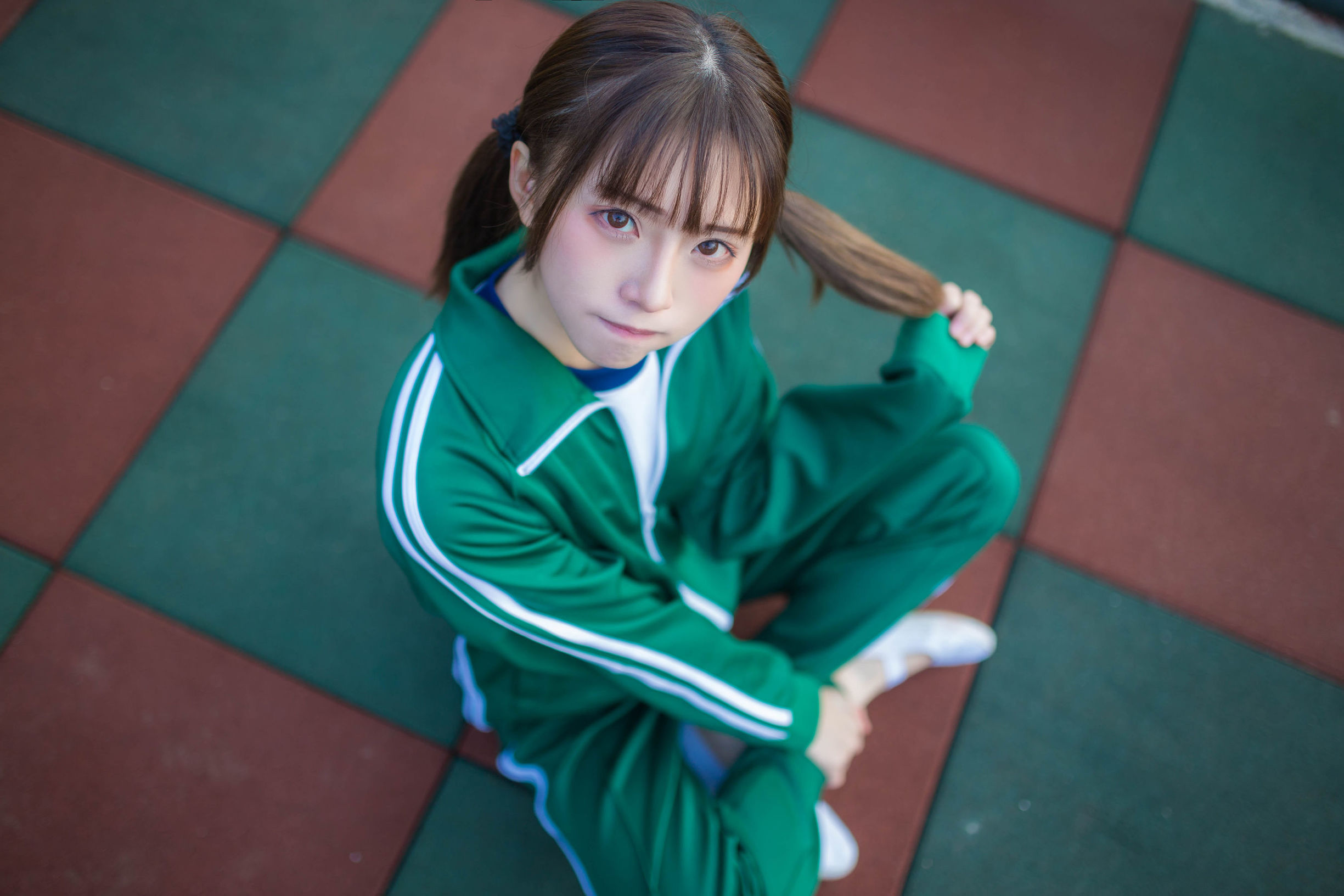 Anime Blogger Kitaro_绮太郎 Green Sportswear Girl