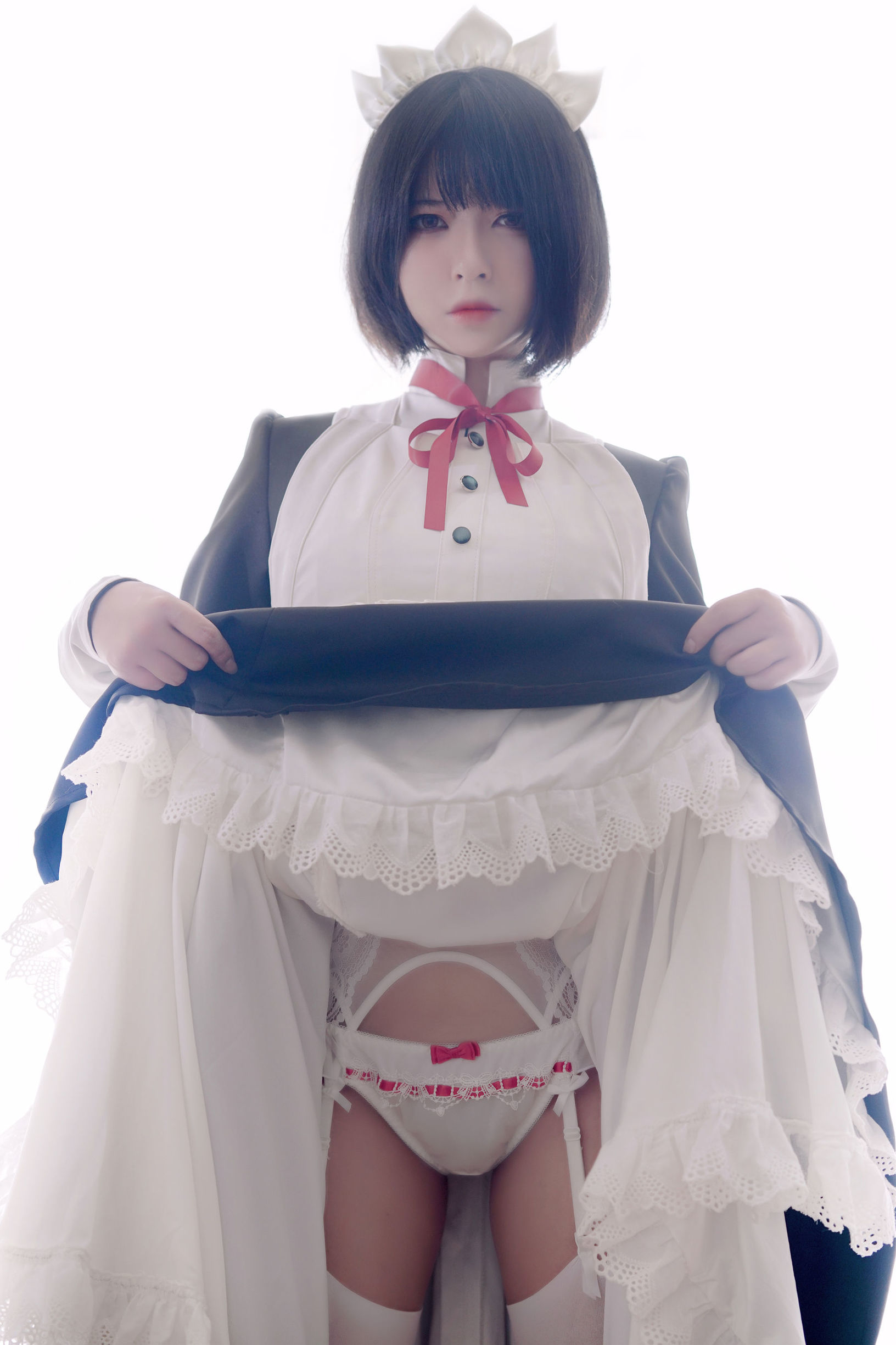 半半子 嫌パン メイド 制服コスプレ