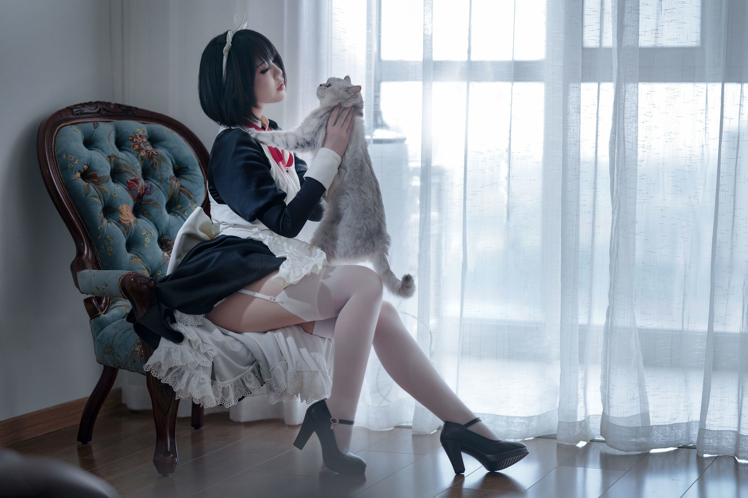 半半子 嫌パン メイド 制服コスプレ