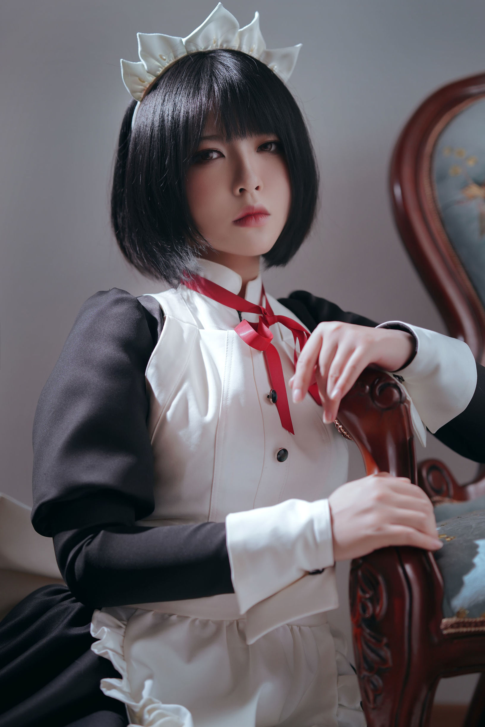半半子 嫌パン メイド 制服コスプレ
