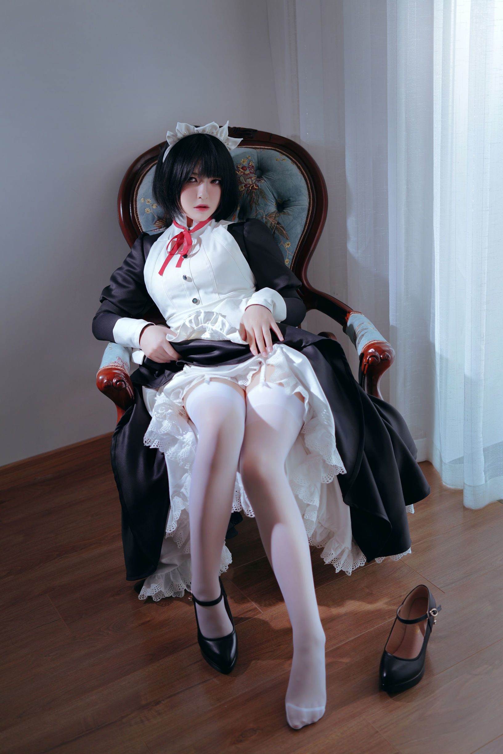 半半子 嫌パン メイド 制服コスプレ