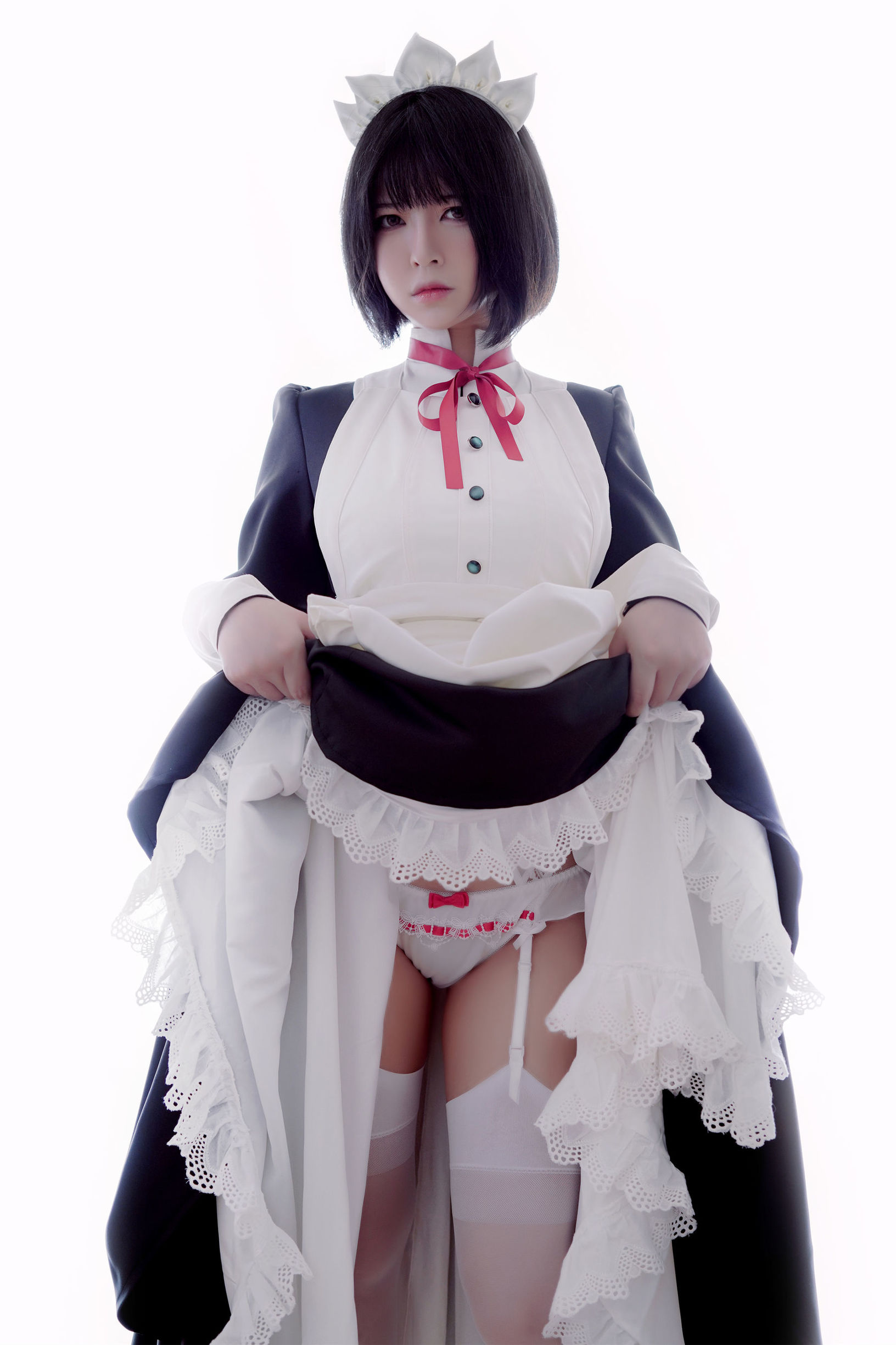 半半子 嫌パン メイド 制服コスプレ