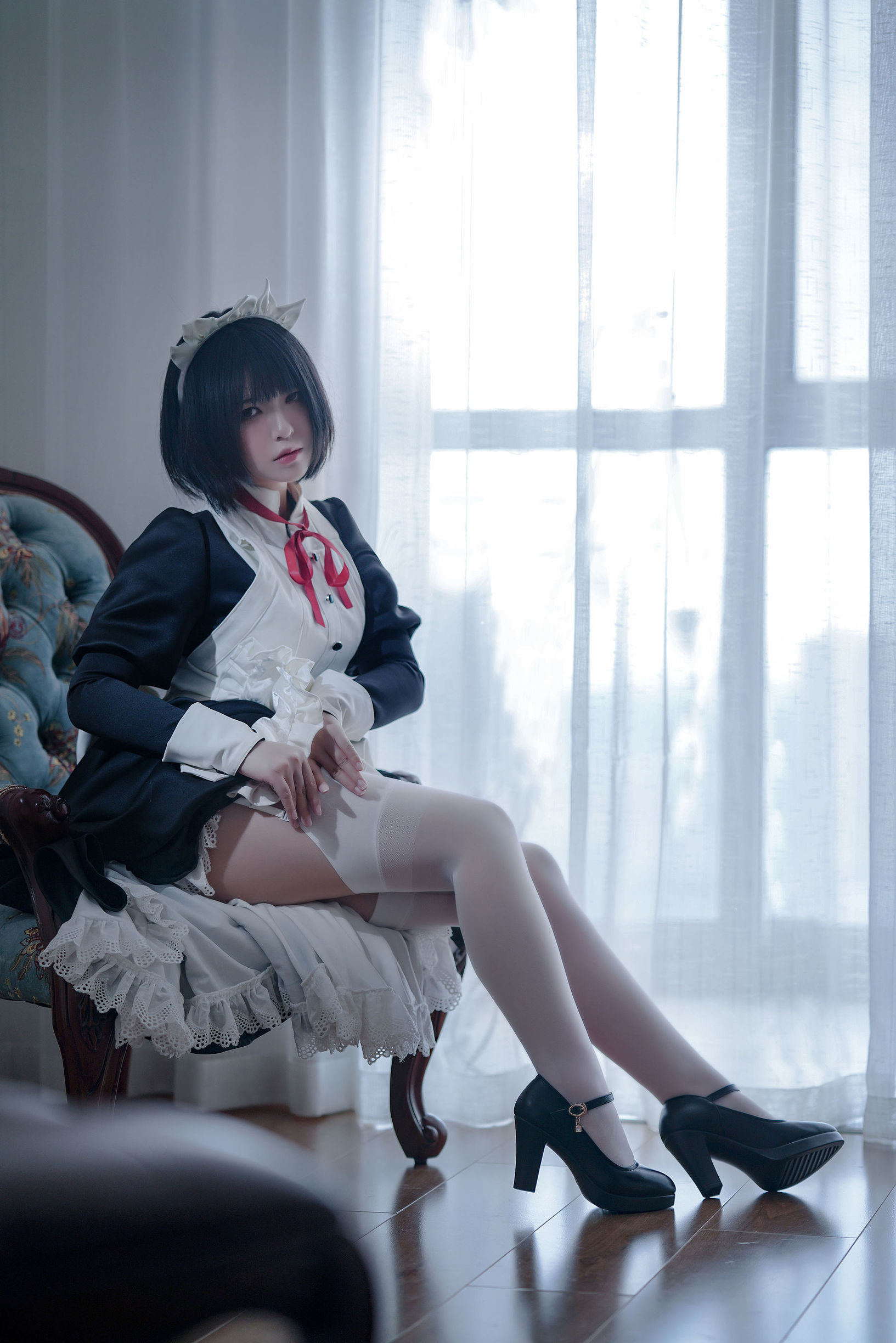 半半子 嫌パン メイド 制服コスプレ