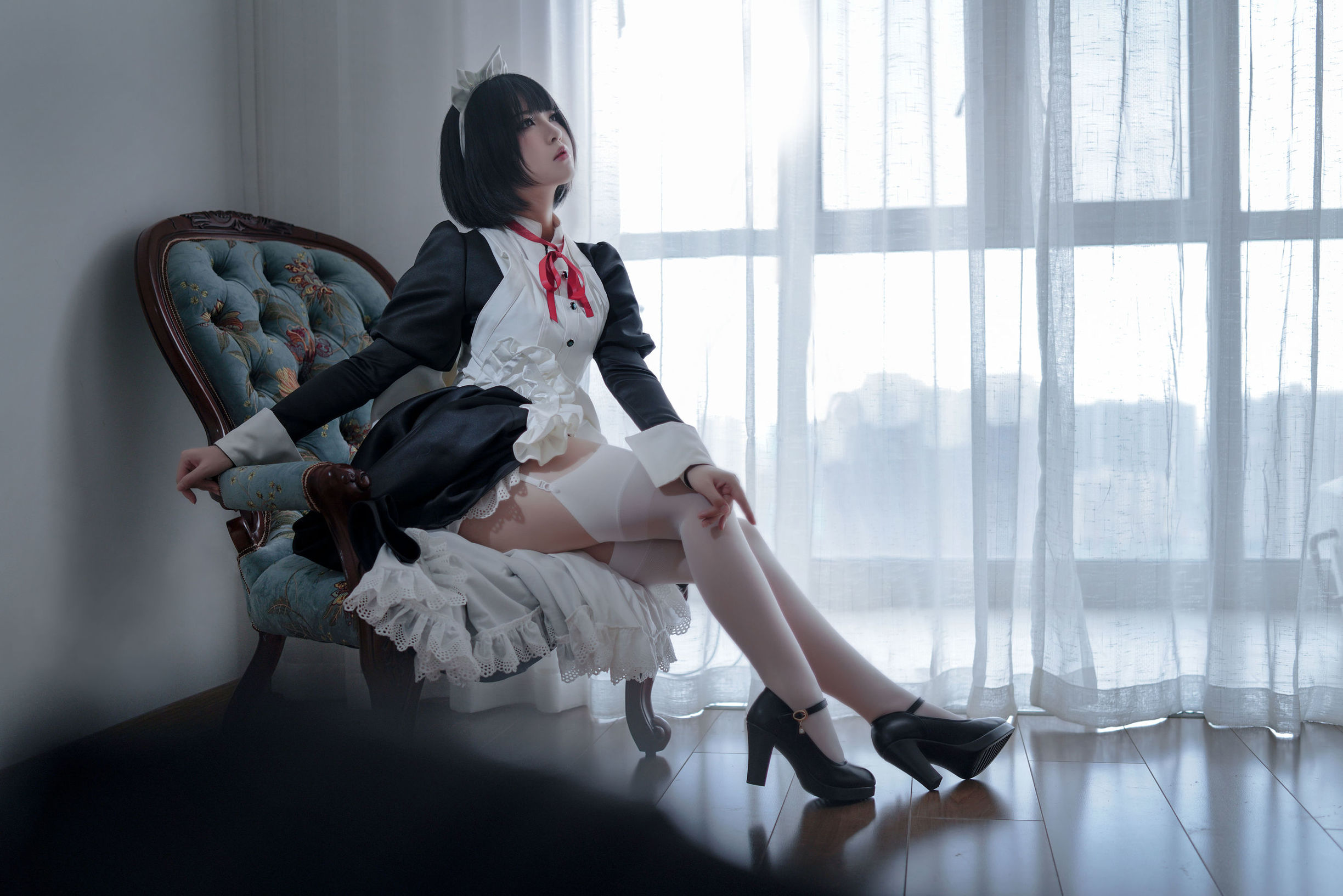 半半子 嫌パン メイド 制服コスプレ