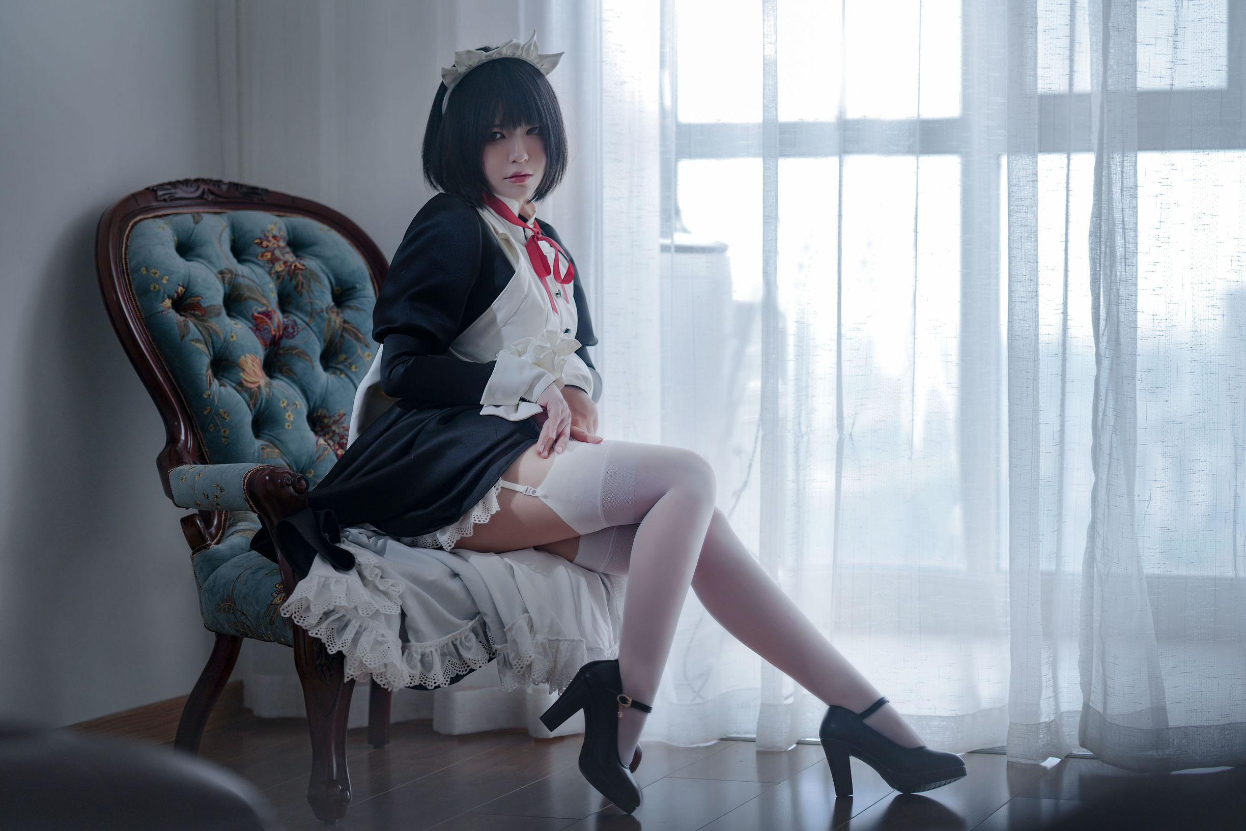 半半子 嫌パン メイド 制服コスプレ