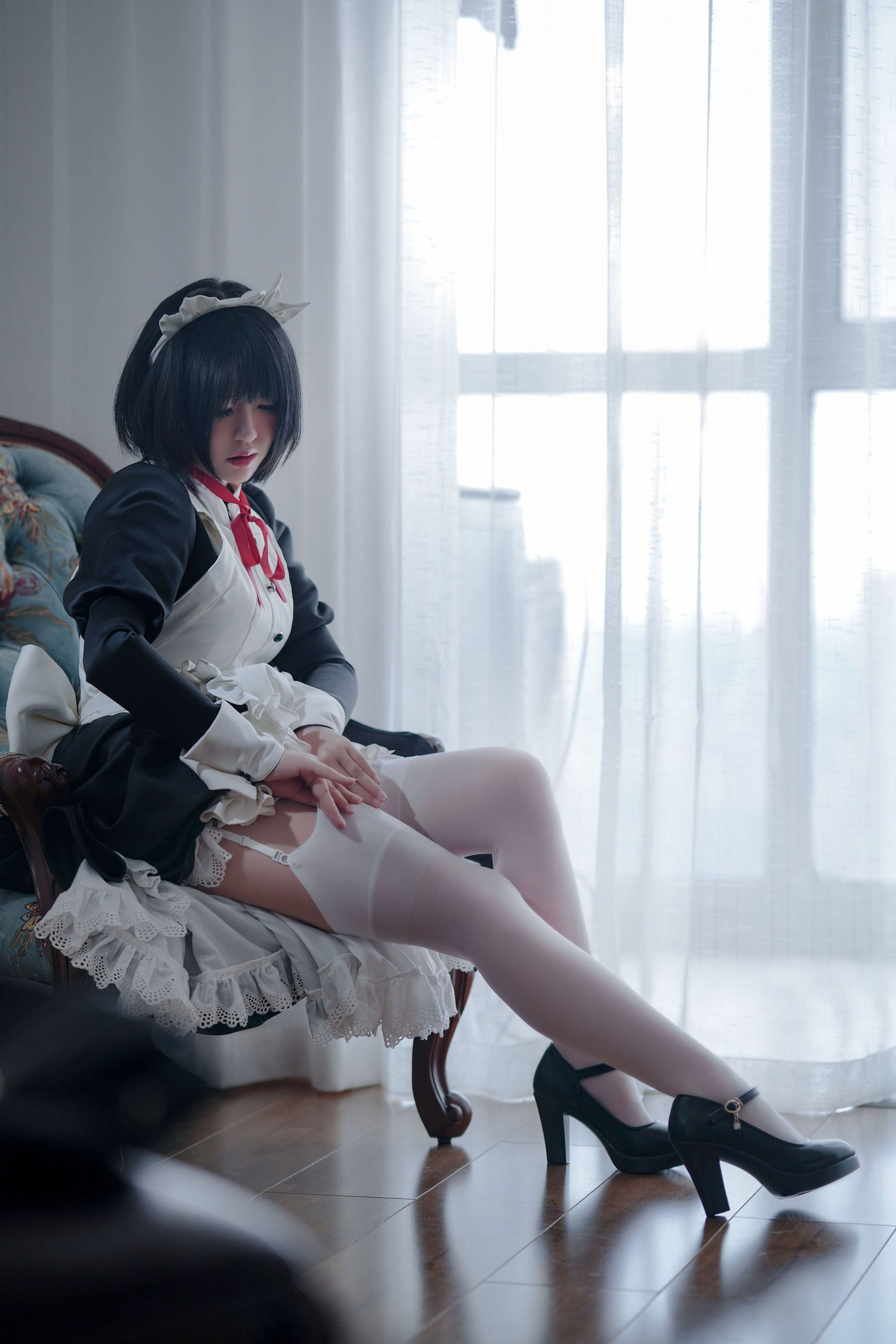 半半子 嫌パン メイド 制服コスプレ