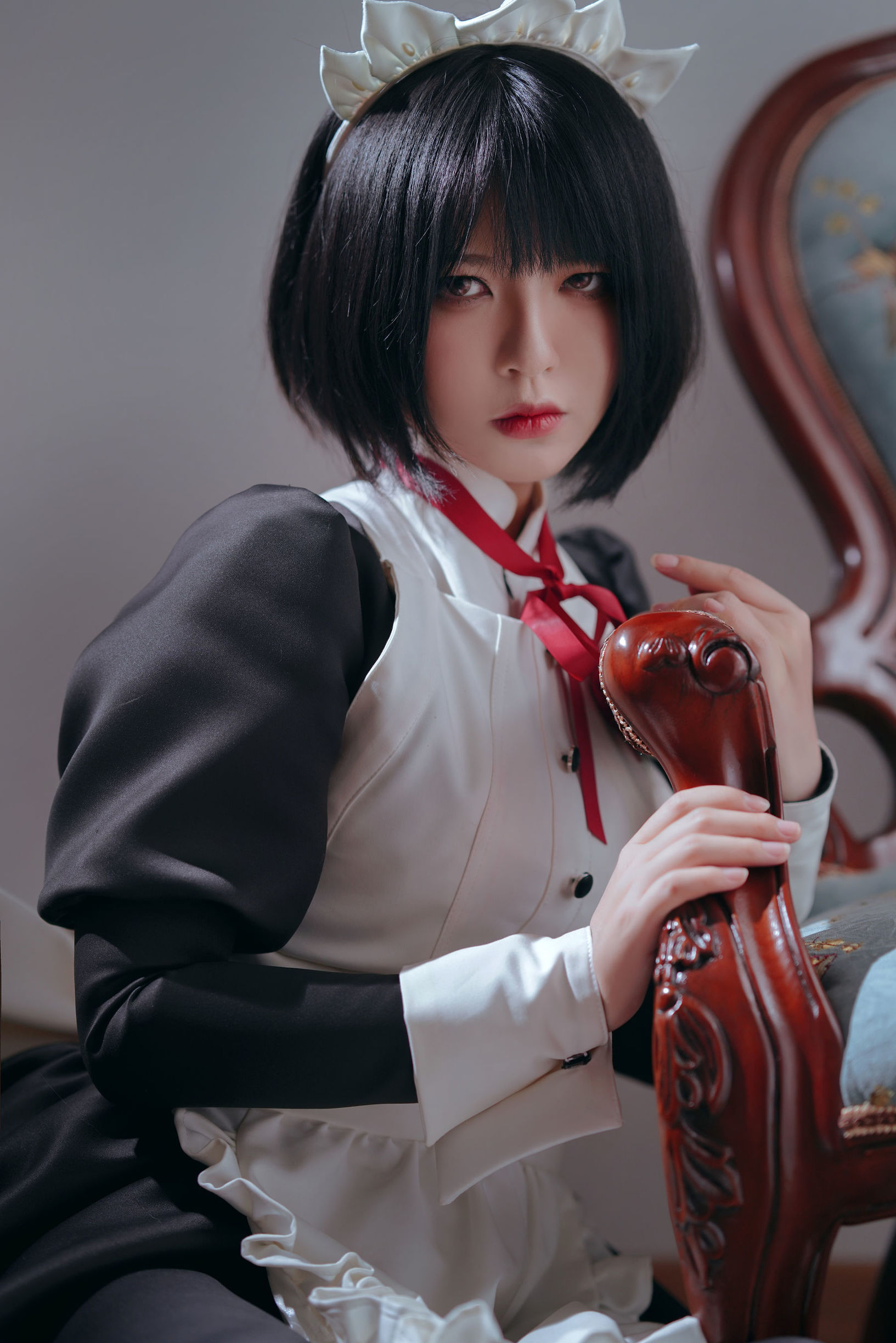 半半子 嫌パン メイド 制服コスプレ