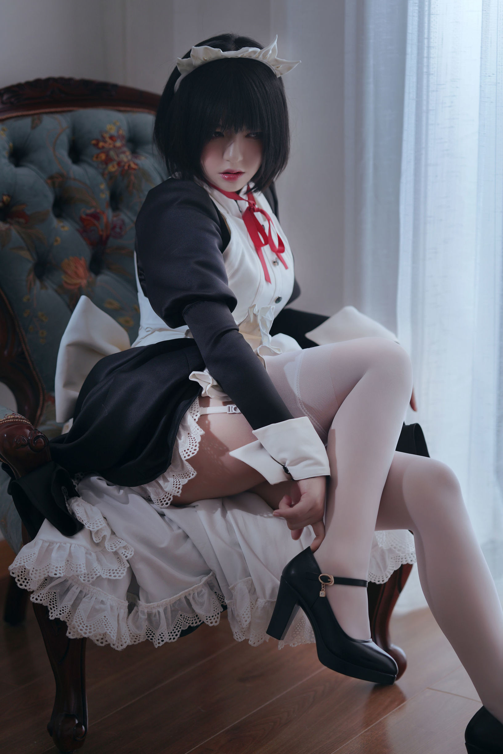 半半子 嫌パン メイド 制服コスプレ