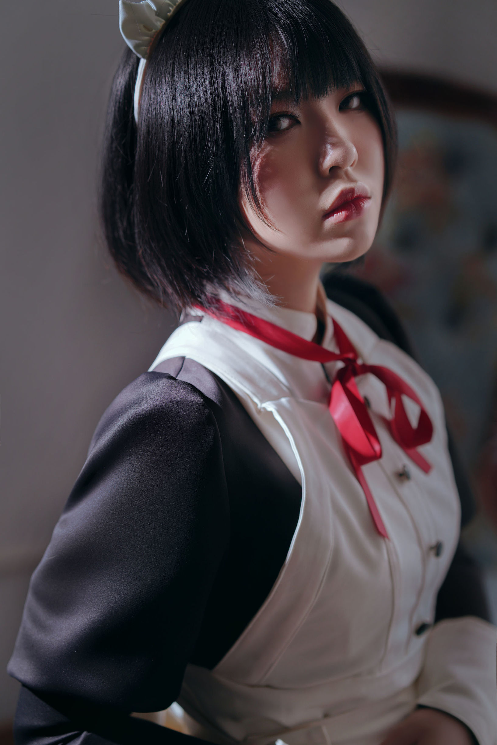 半半子 嫌パン メイド 制服コスプレ