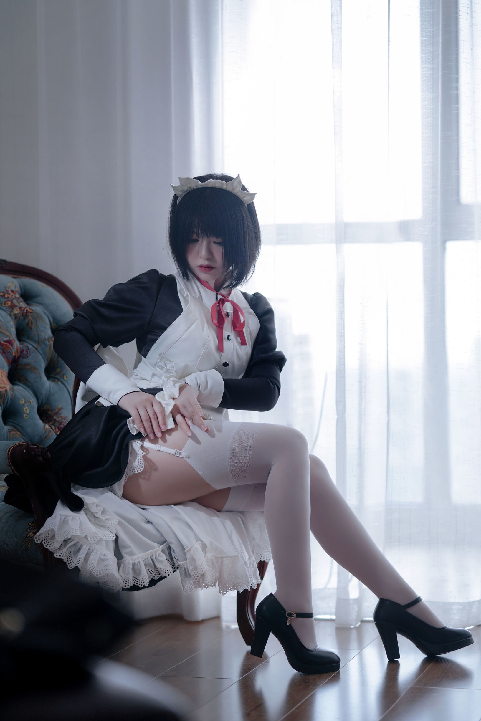 半半子 嫌パン メイド 制服コスプレ