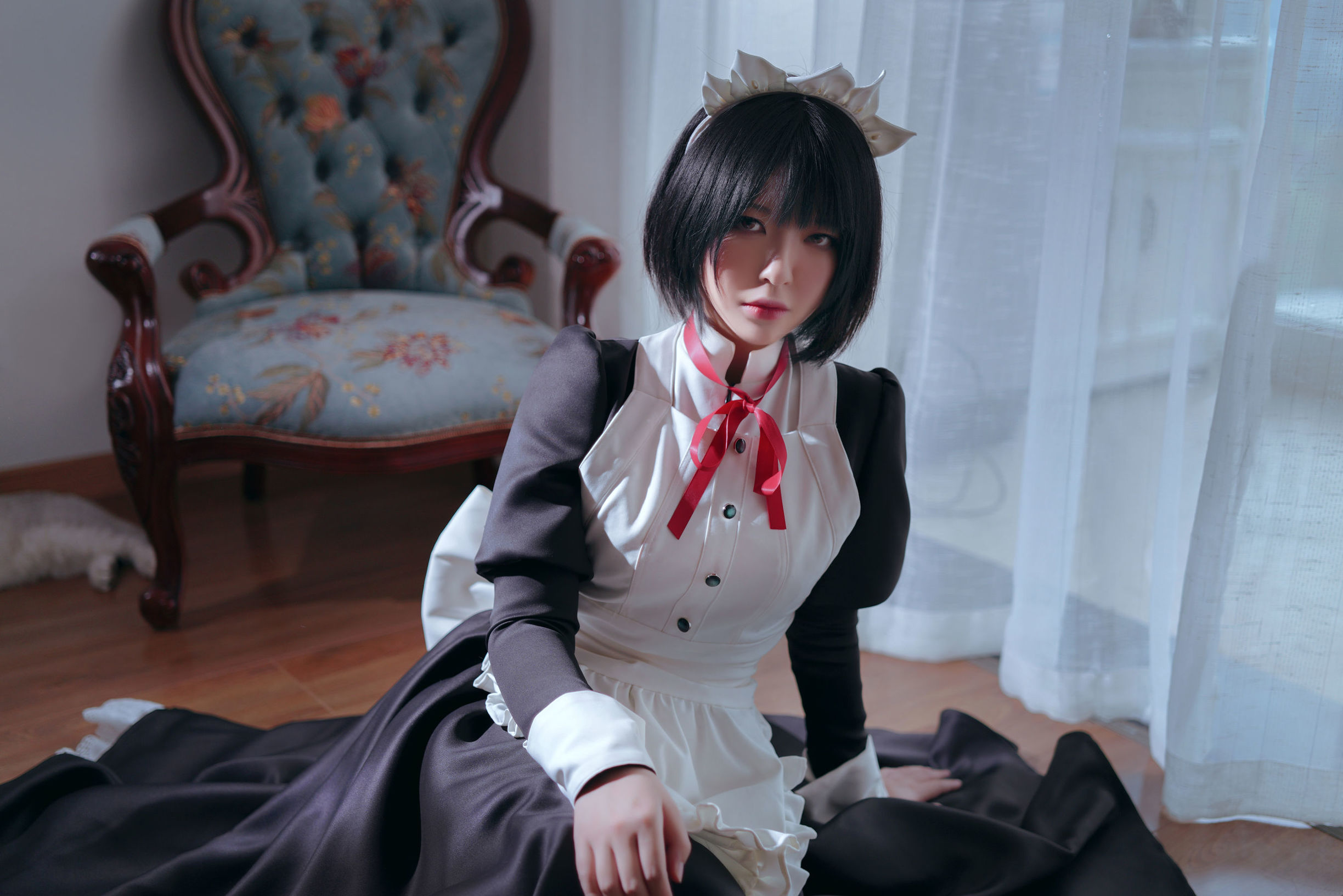 半半子 嫌パン メイド 制服コスプレ