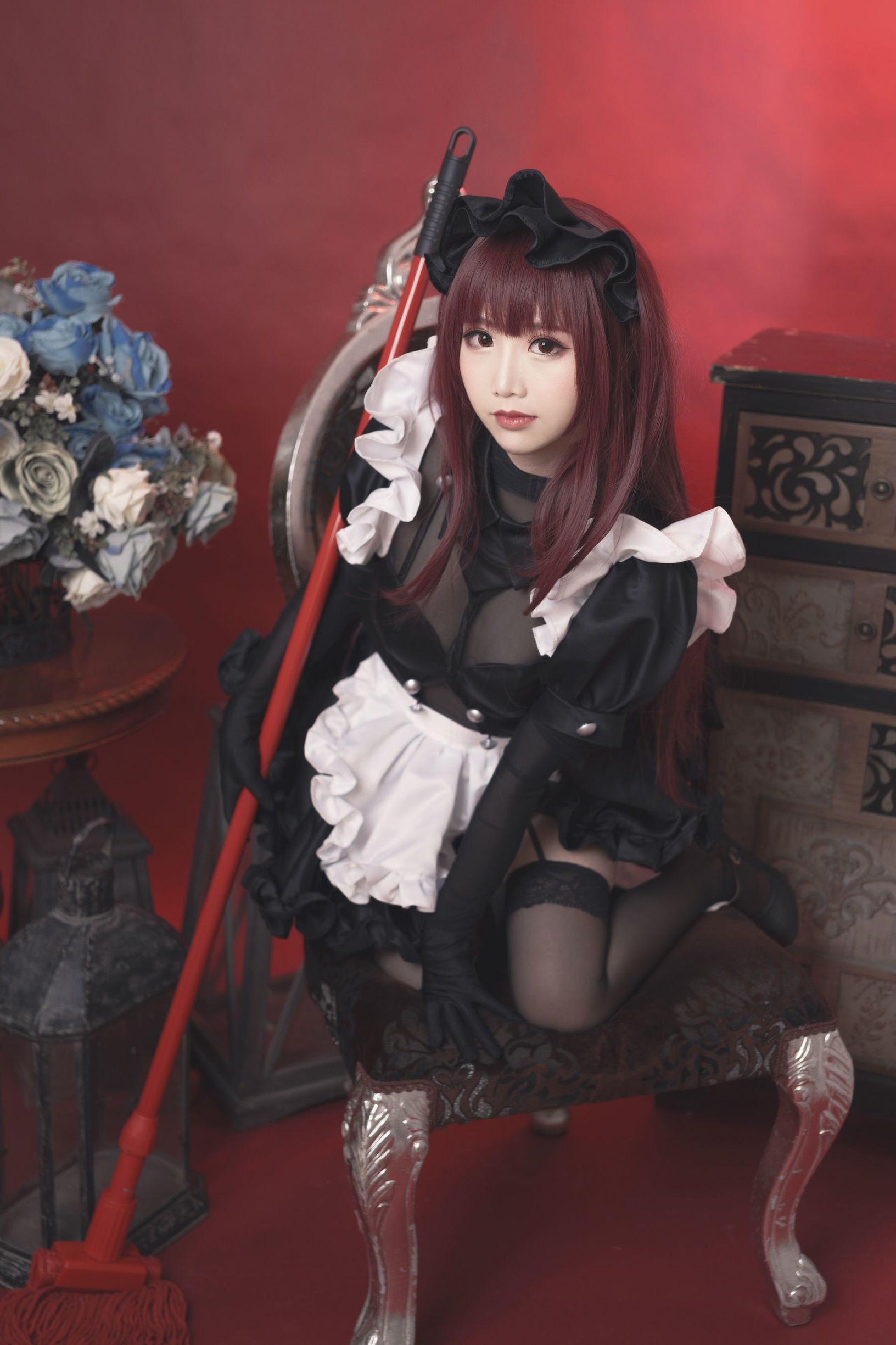 Cute Popular Coser Mian Bing Xian Er Scathach Maid