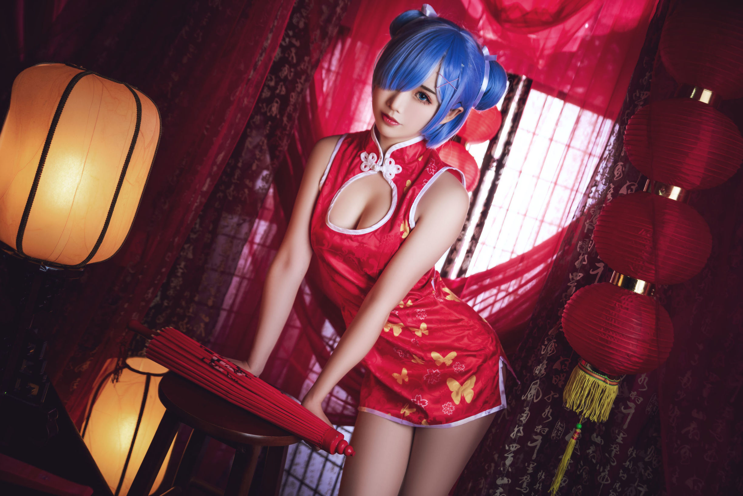 Coser dễ thương phổ biến Mian Bing Xian Er - Rem cheongsam