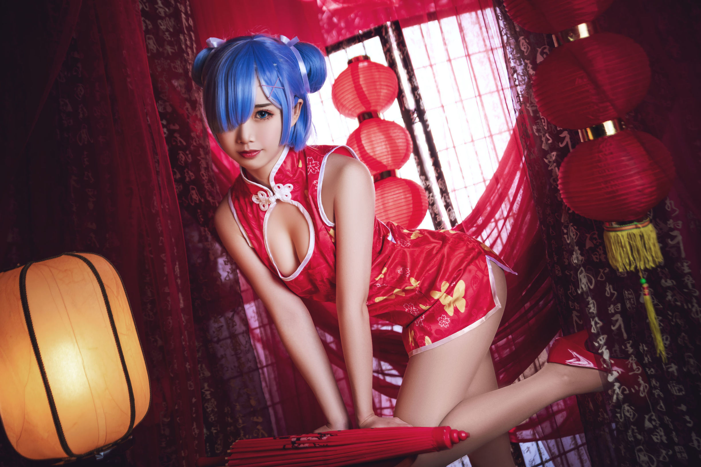 Coser dễ thương phổ biến Mian Bing Xian Er - Rem cheongsam