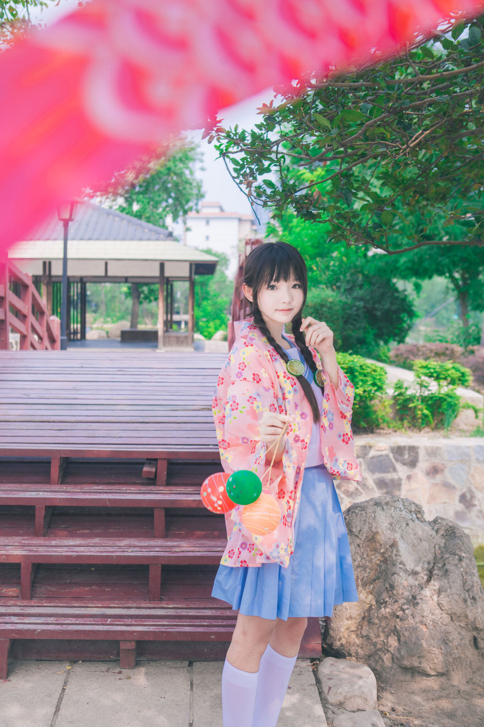 Cute Younger Sister Sakura Group and Kimono